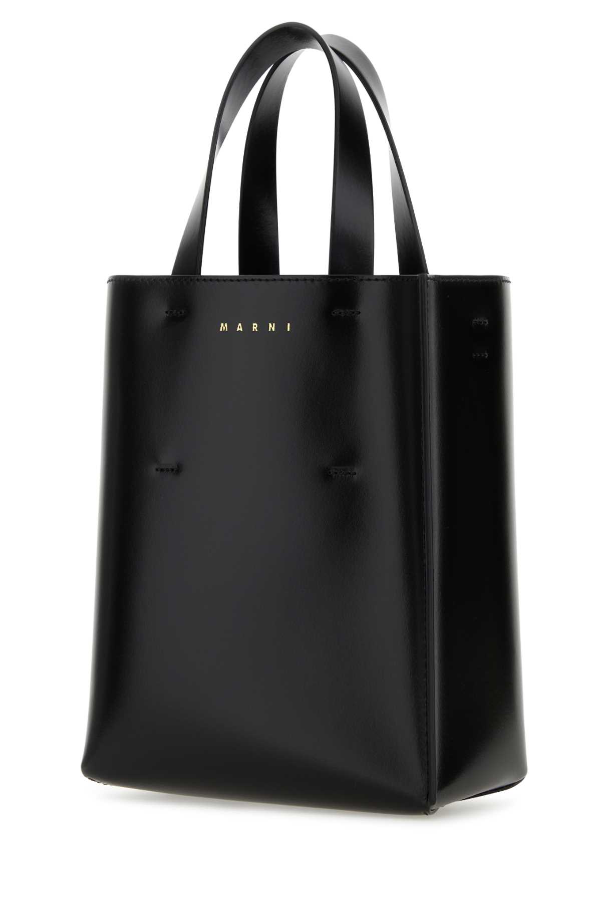 Marni Black Leather Museo Handbag In Z2p71