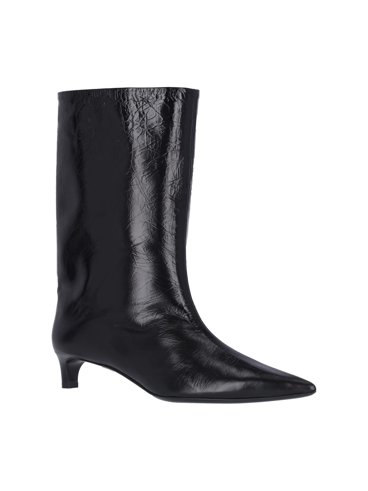 Shop Jil Sander Leather Ankle Boots In Black