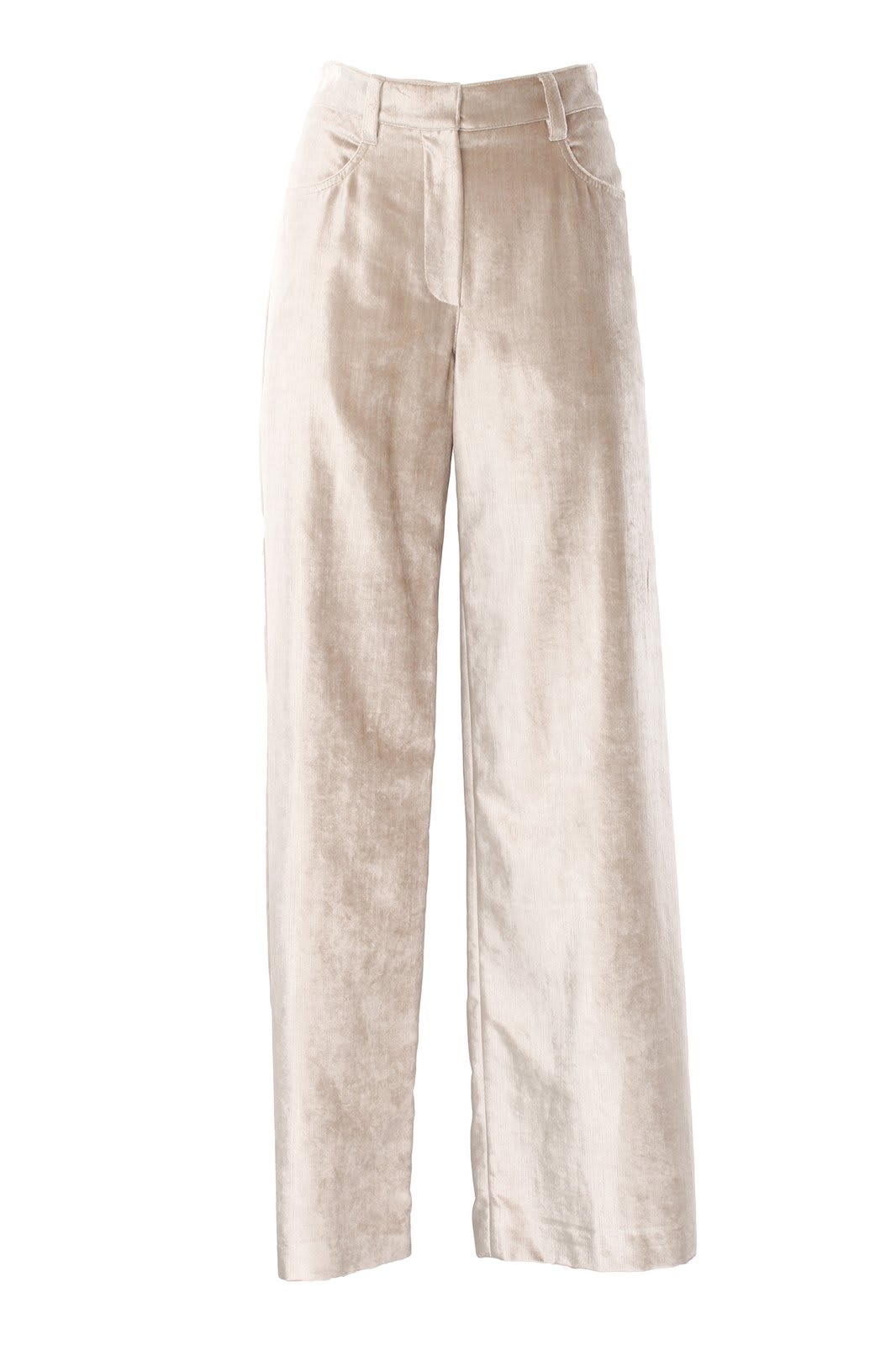 Shop Brunello Cucinelli Shimmer-finish Straight Leg Trousers In Beige