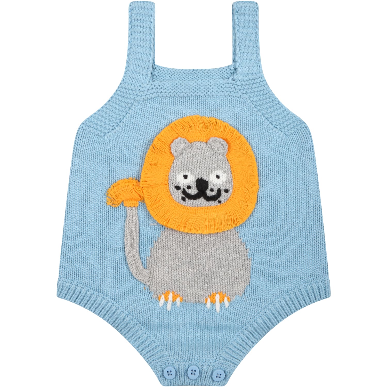 STELLA MCCARTNEY LIGHT-BLUE BODY FOR BABY BOY WITH LION