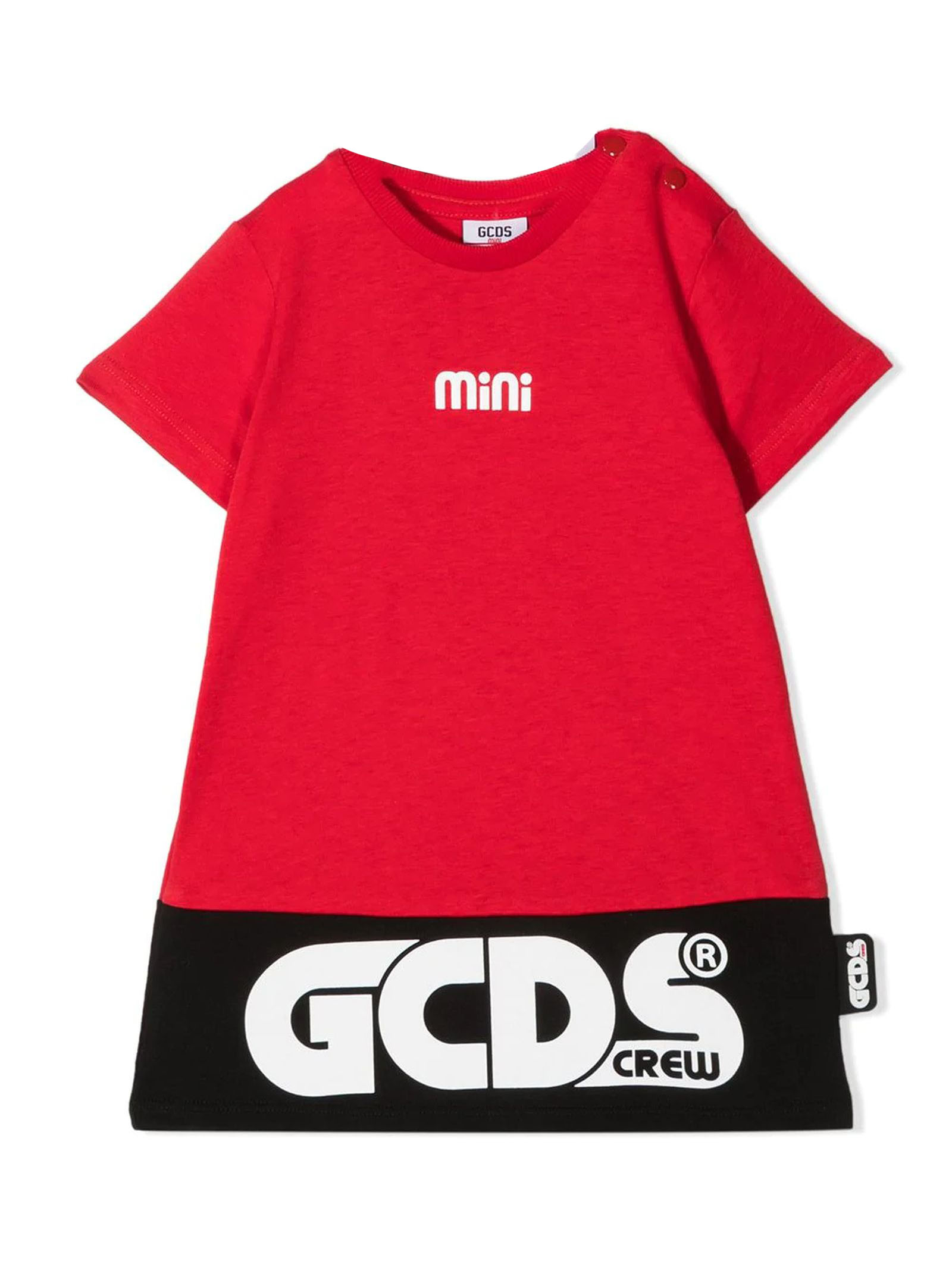 GCDS Red, Black And White Cotton Dress
