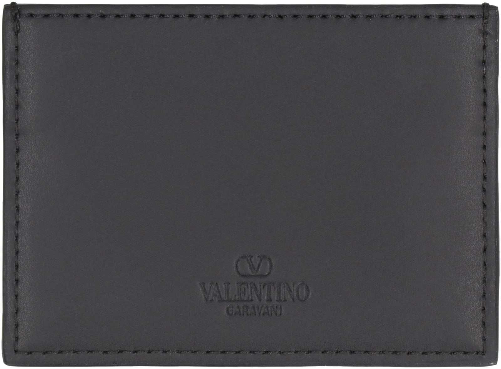 Shop Valentino Gravani - Leather Card Holder In Black