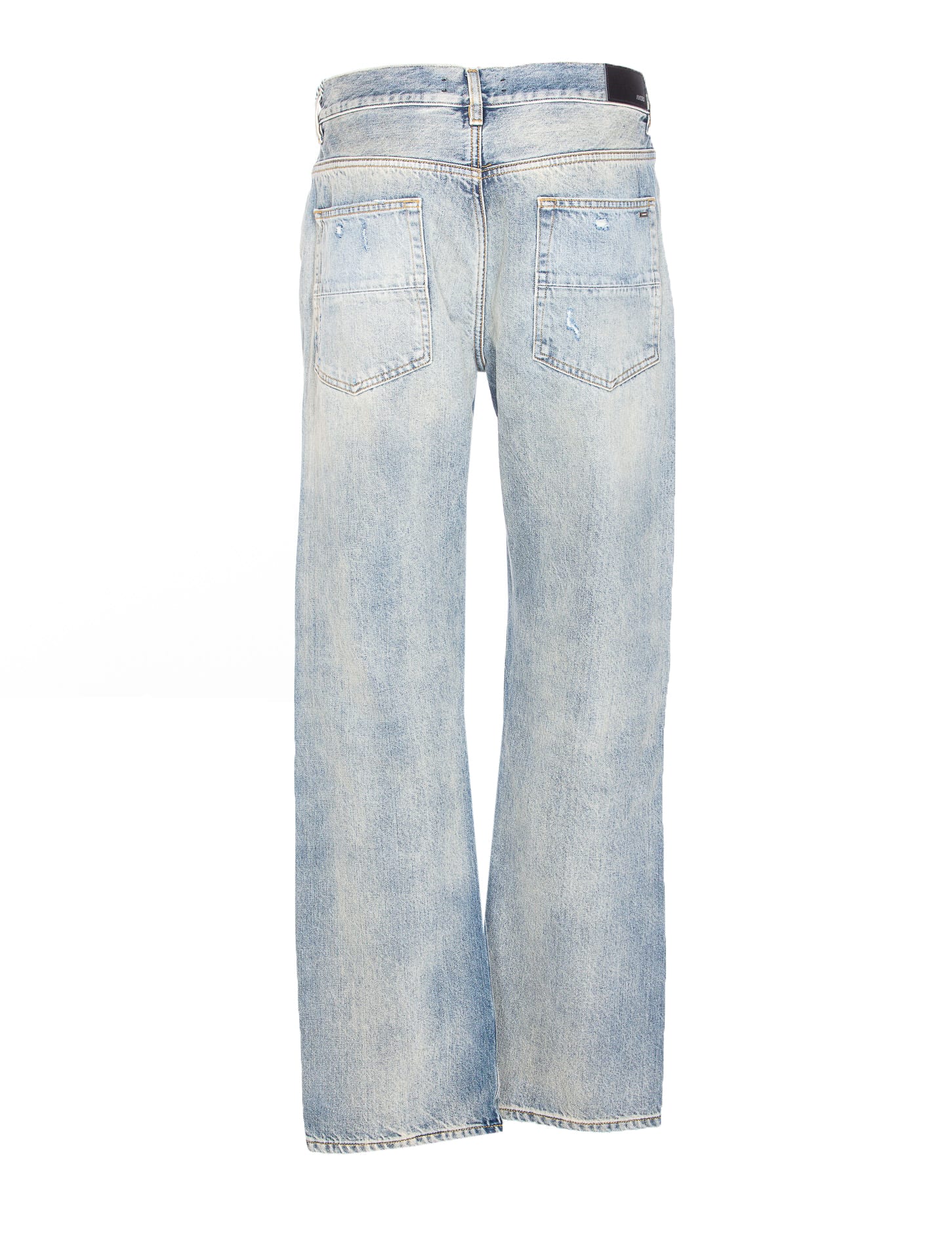 Amiri Straight Leg Mid-rise Distressed Trousers
