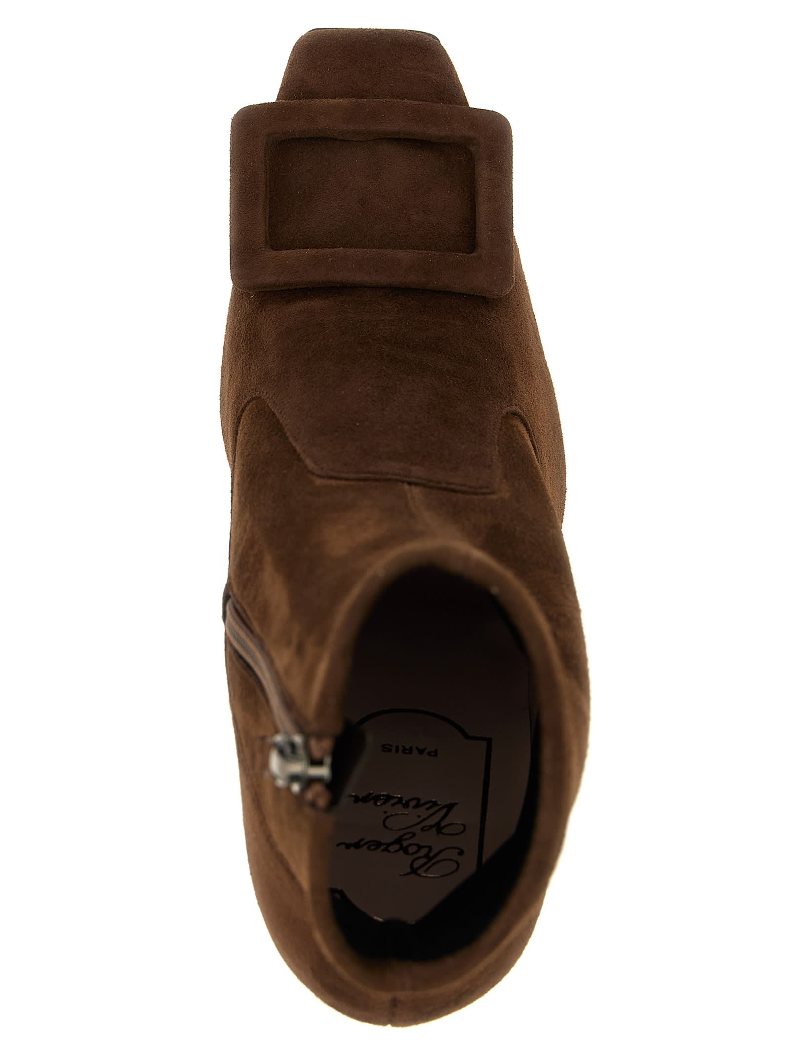 Roger Vivier Trompette Ankle Boots In Brown
