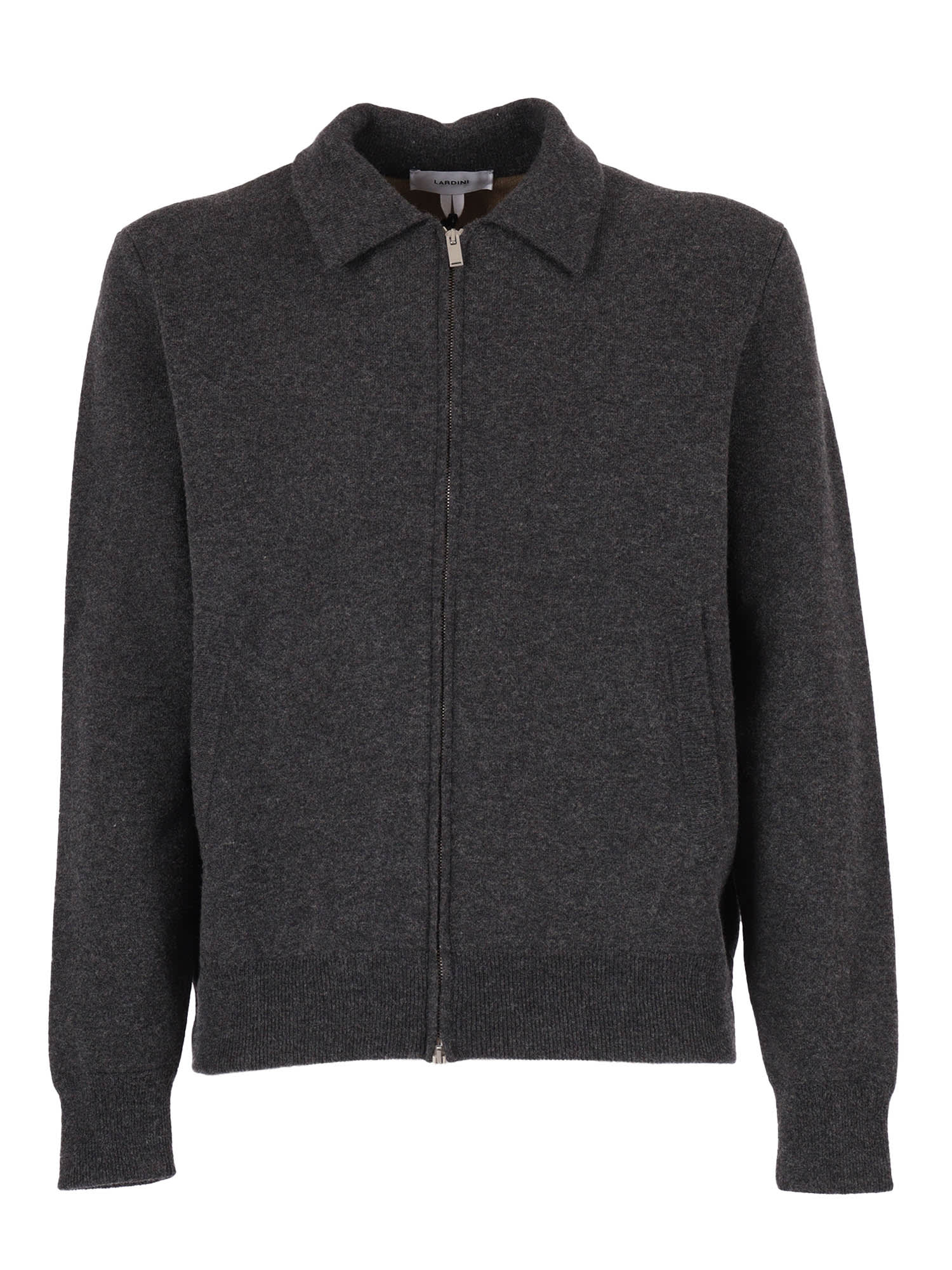 Lardini Double Knitted Bomber Jacket In Gray