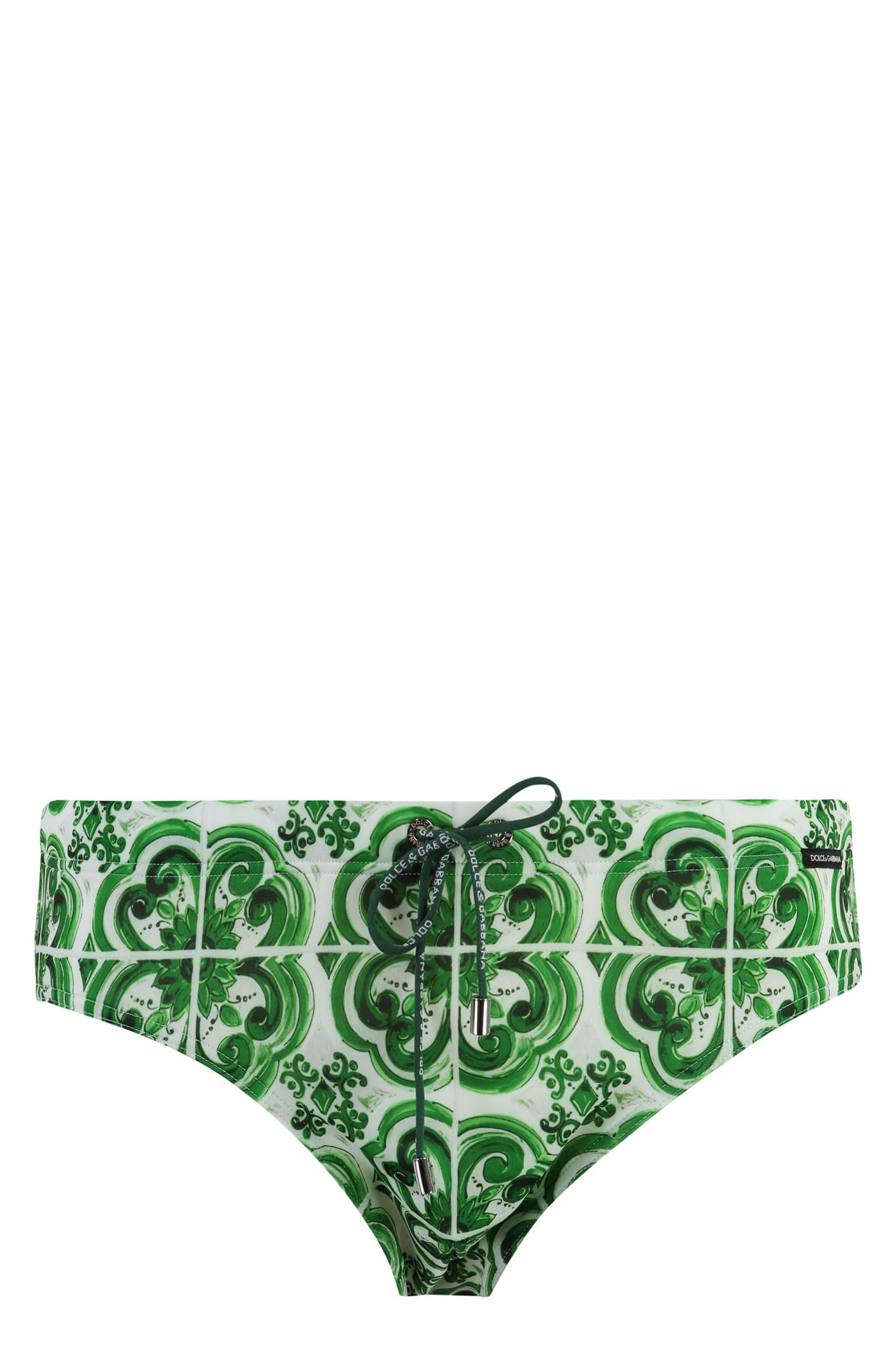 Shop Dolce & Gabbana Printed Bikini Hipster In Green