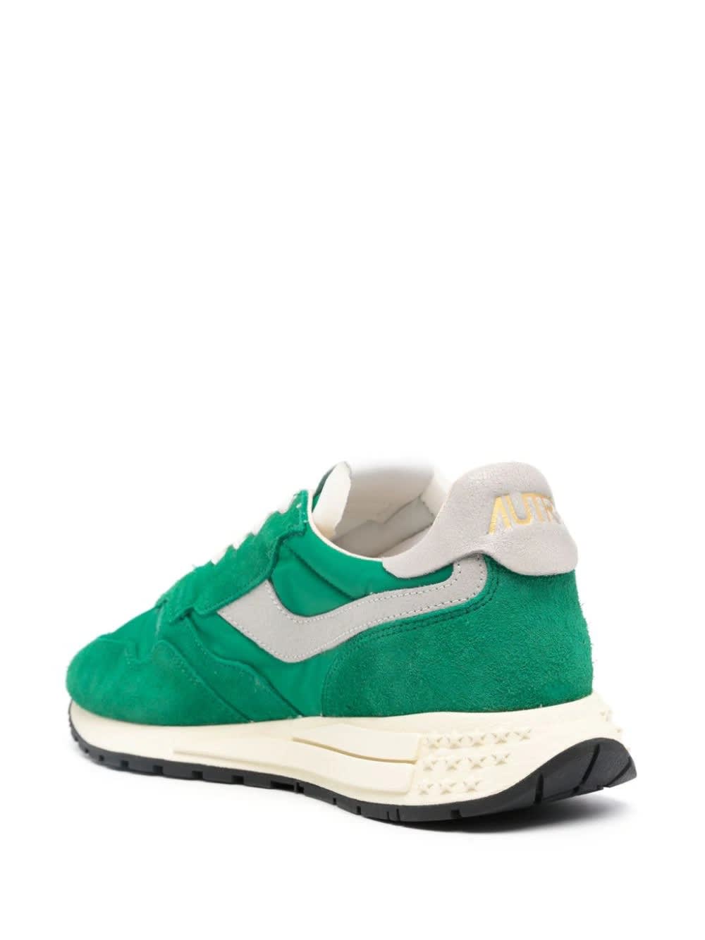 Shop Autry Reelwind Low Sneakers In Green Nylon And Suede