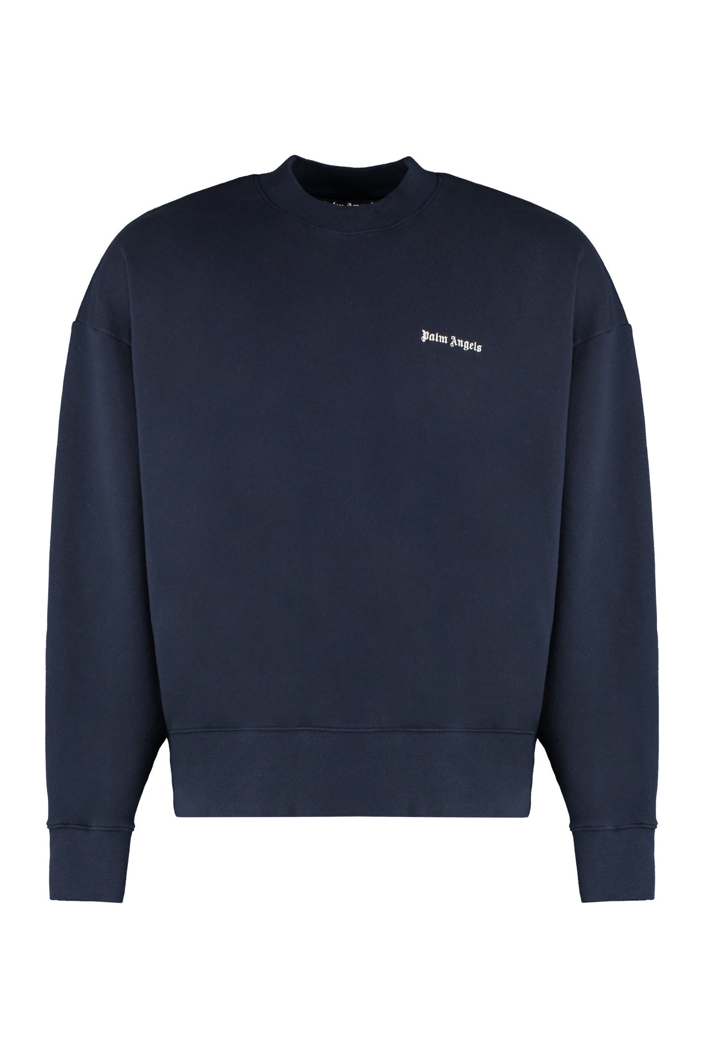 Shop Palm Angels Cotton Crew-neck Sweatshirt In Blu