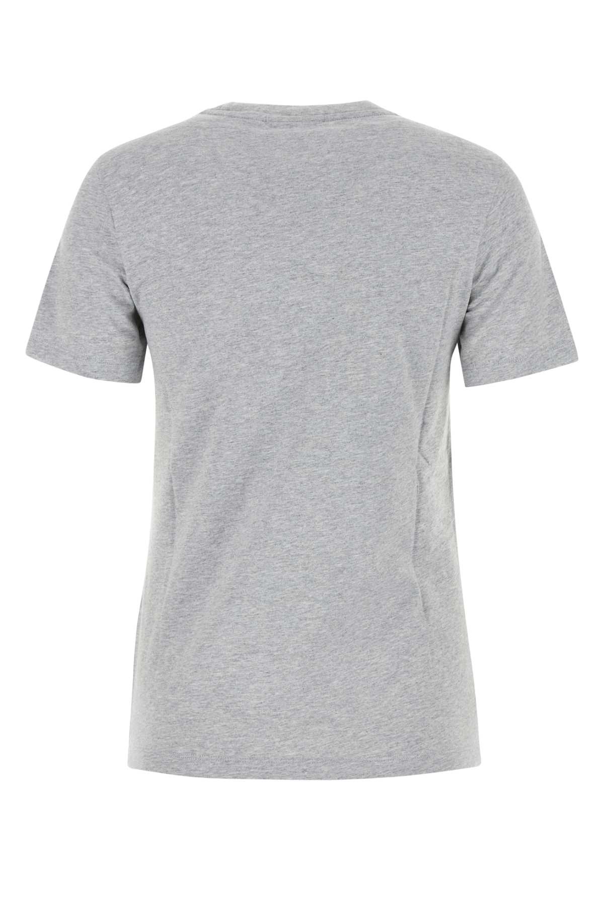 Maison Kitsuné Melange Grey Cotton T-shirt In Lightgreymelange