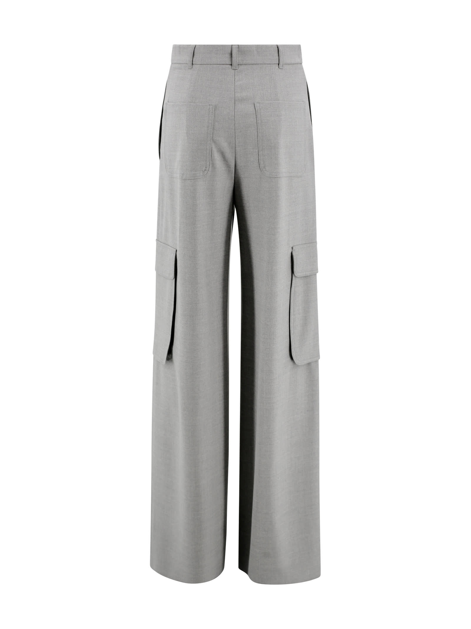 Shop Max Mara Wool Cargo Trousers