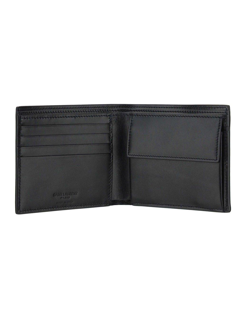 Saint Laurent Logo Signature Bi-fold Leather Wallet