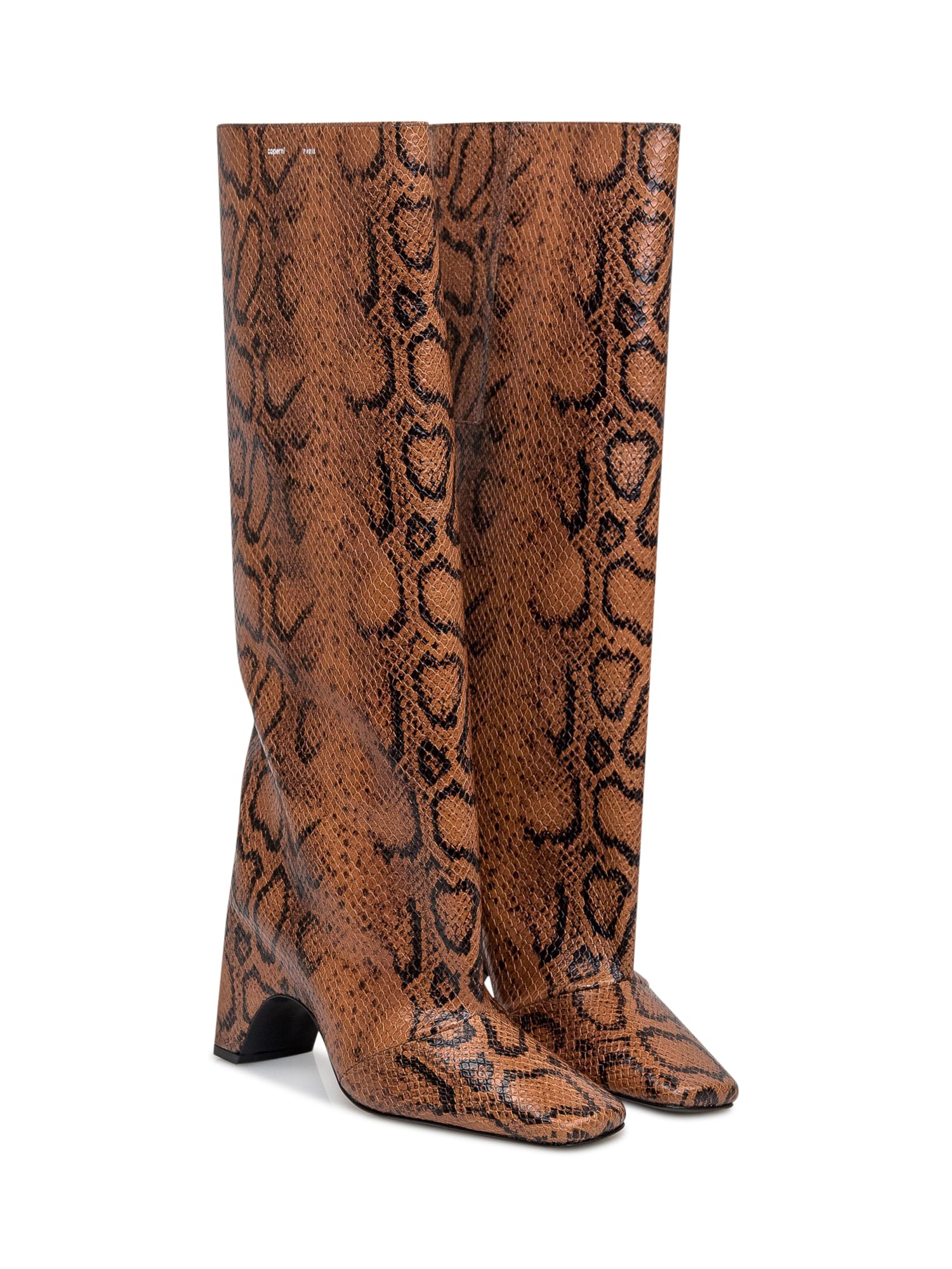 Shop Coperni Snake Print Boot In Brown