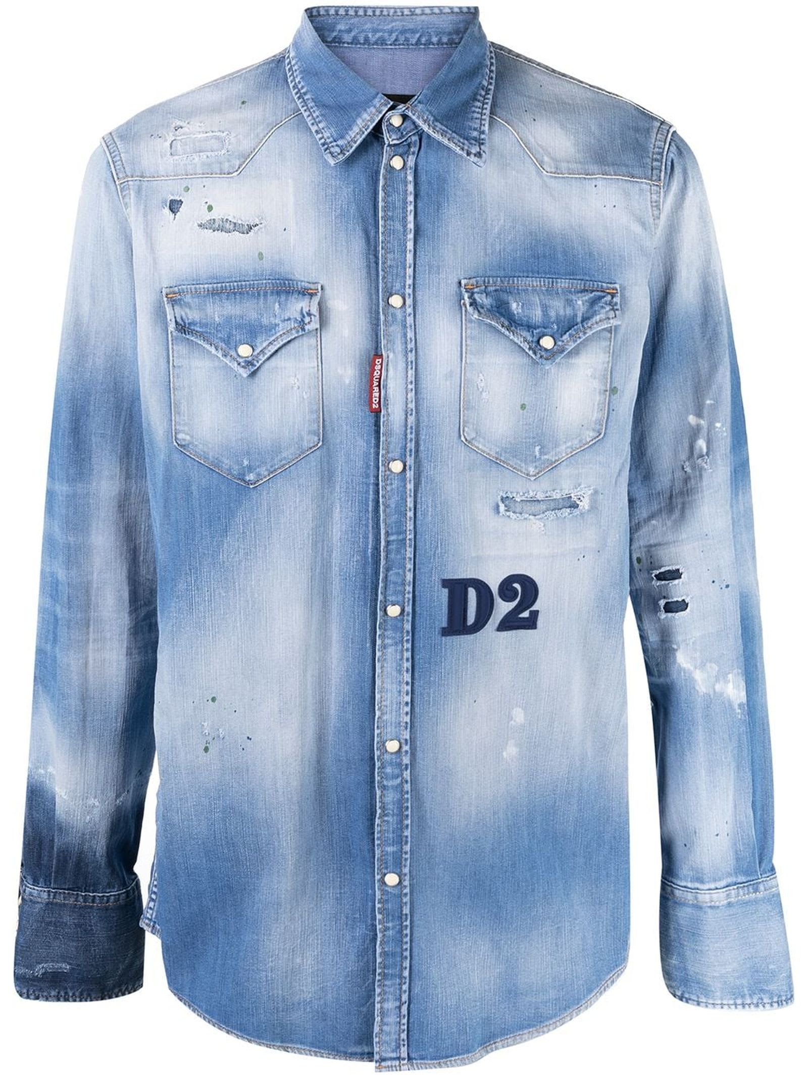 Dsquared2 Blue Cotton-blend Shirt