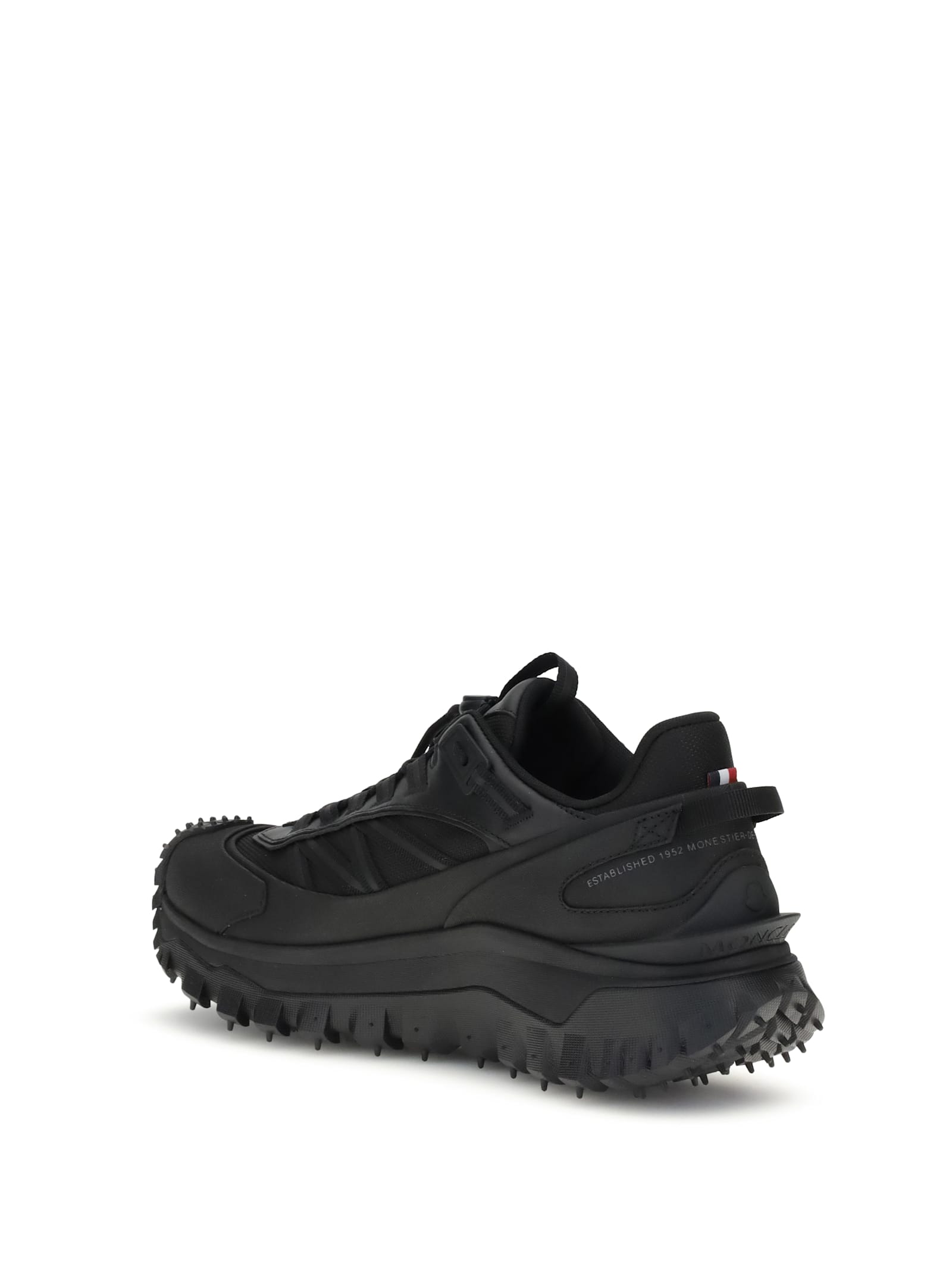 Moncler Men Trailgrip Gtx Mesh And Leather Sneakers In Black