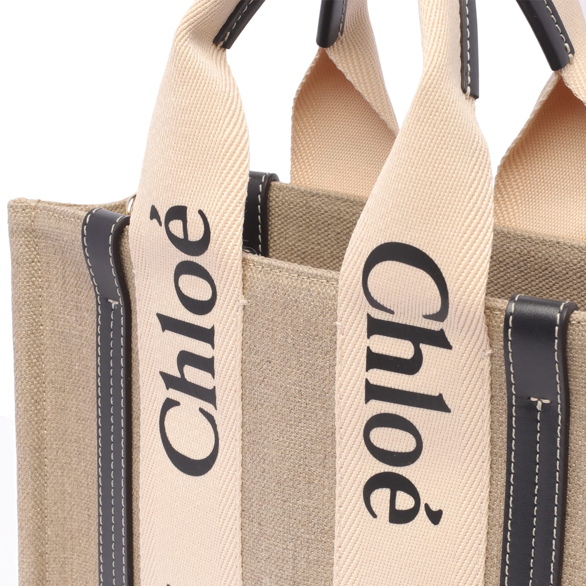 Shop Chloé Small Woody Tote Bag In Beige