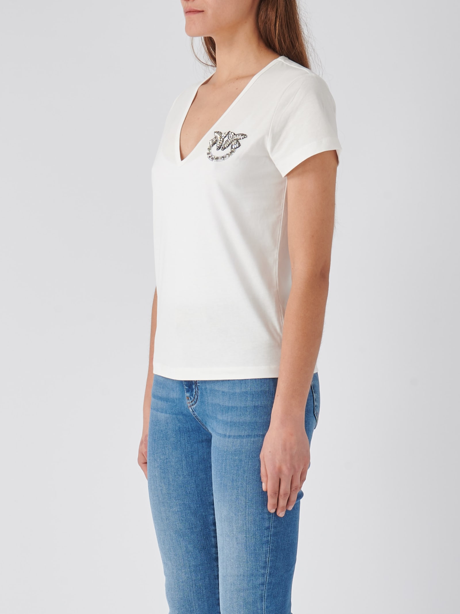 Shop Pinko Turbato T-shirt In Bianco