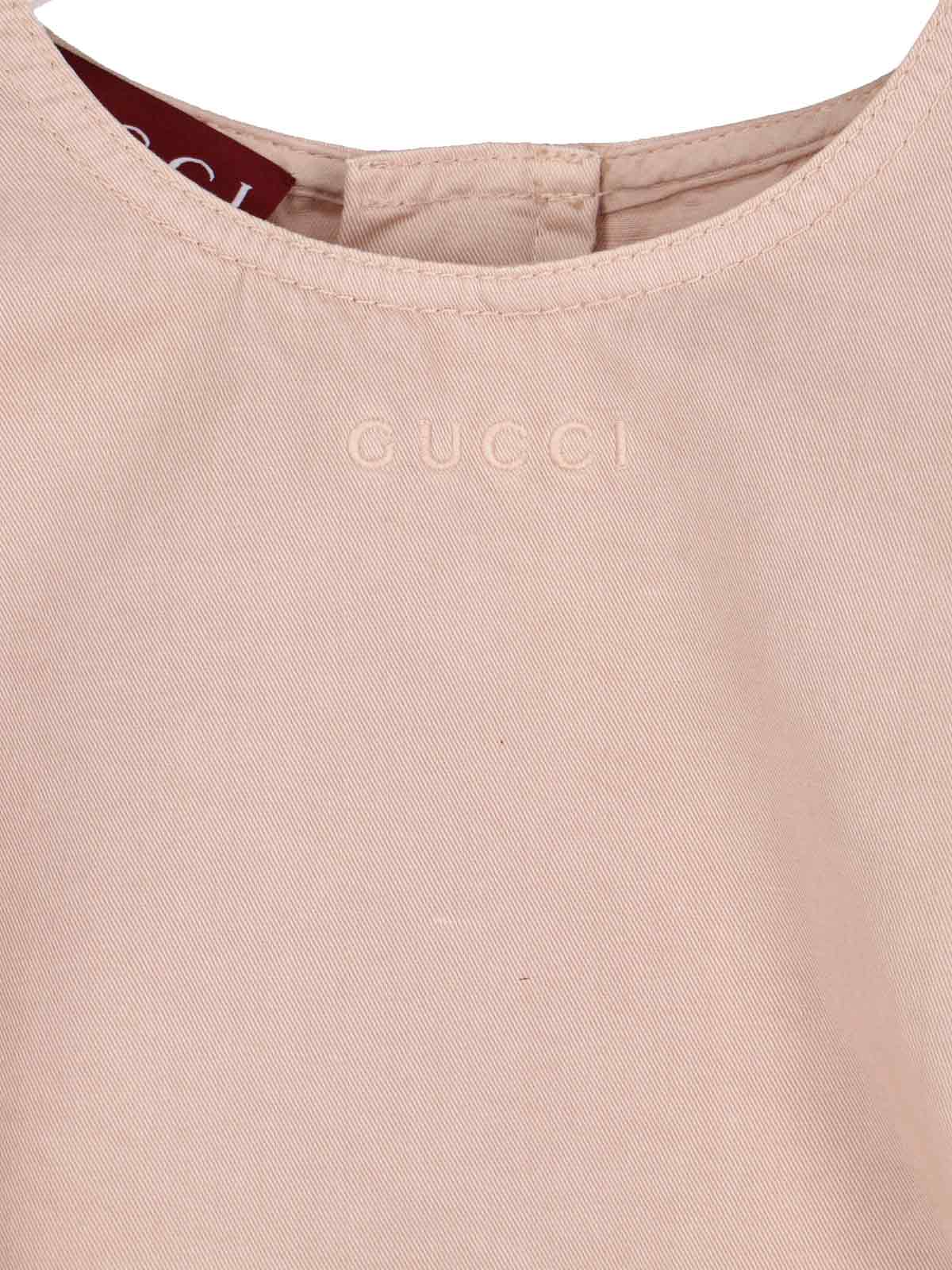 Gucci Sleeve Tie Cropped Top In Pink