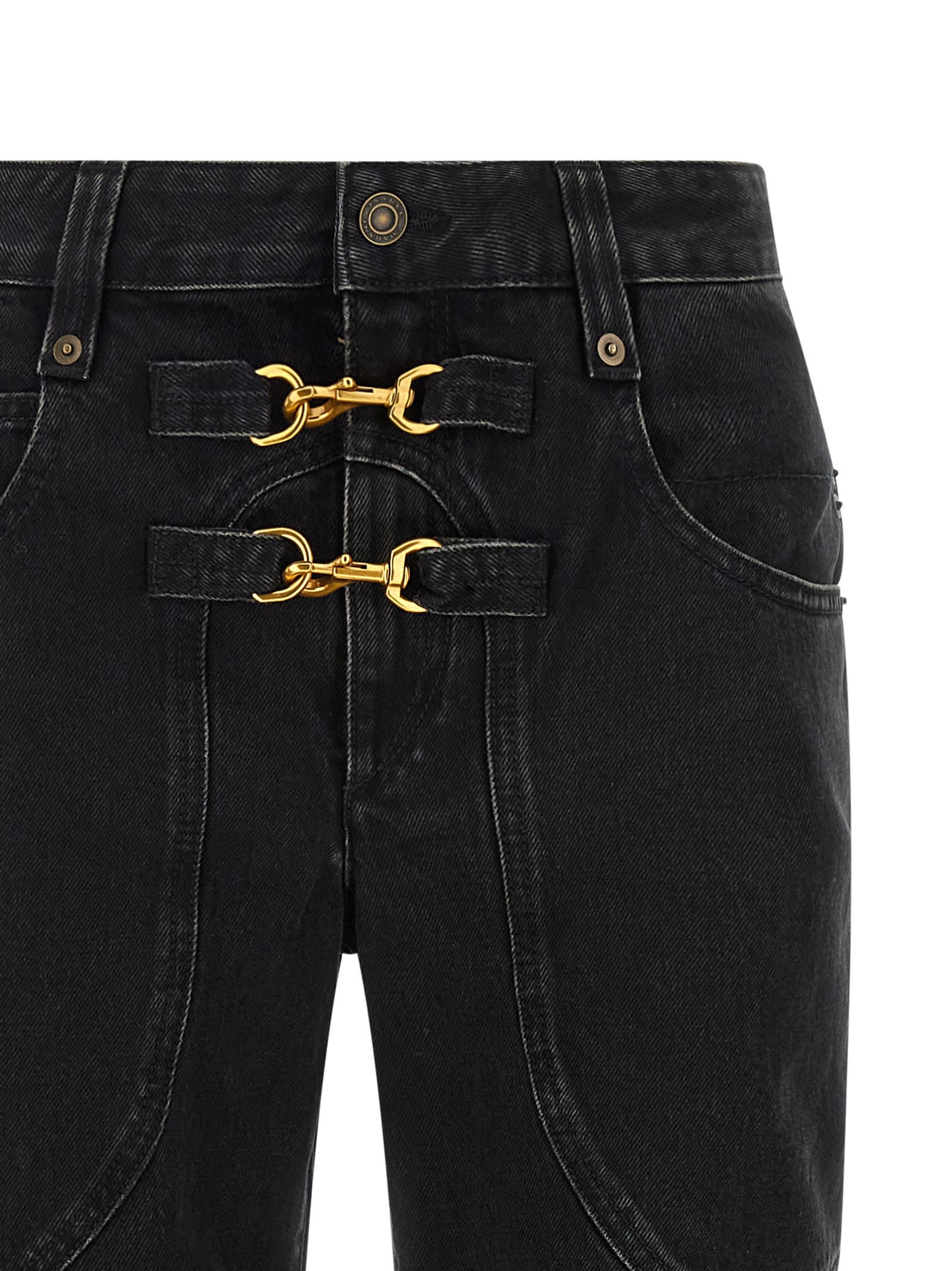 Isabel Marant Brinley Carabiner-fastening Jeans In Black