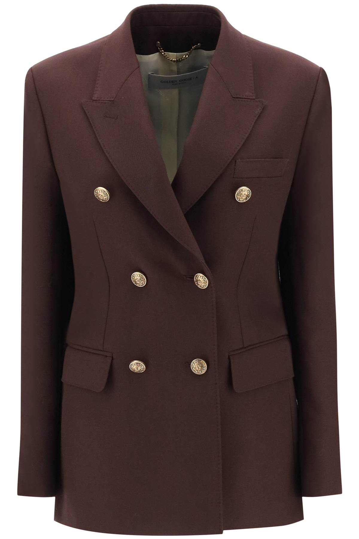Shop Golden Goose Diva Double-breasted Blazer In Gabardine In Chicory Coffee (brown)