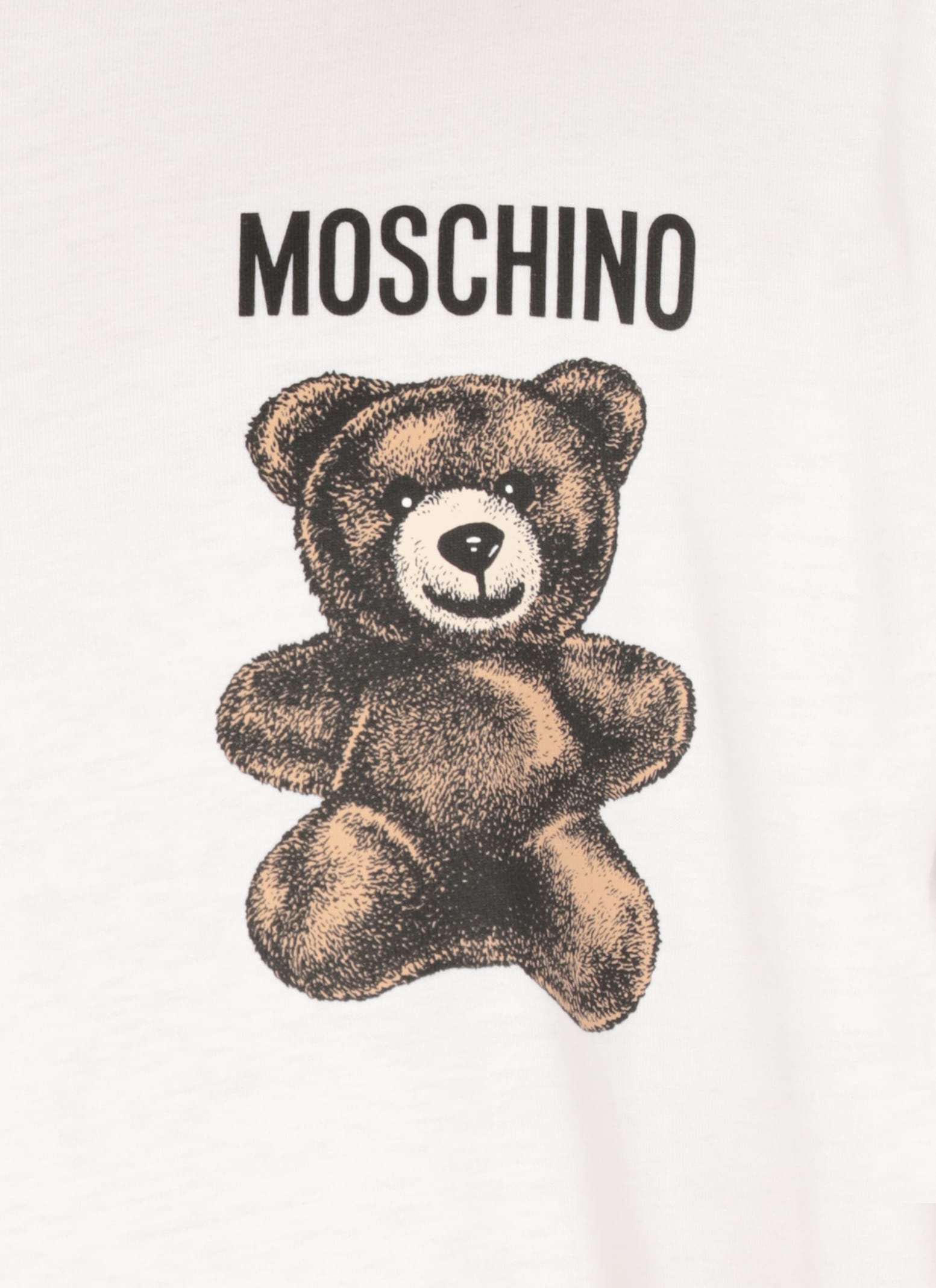Moschino Teddy Logo Print Crewneck T-shirt In White