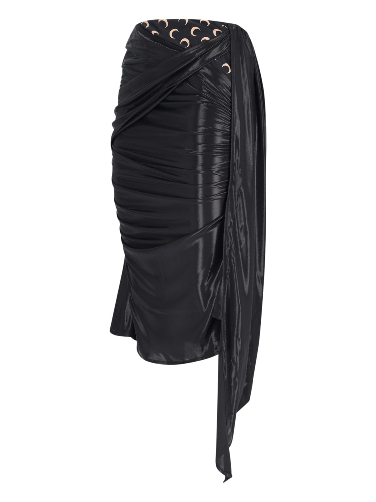 Shop Marine Serre Asymmetrical Midi Skirt In Black
