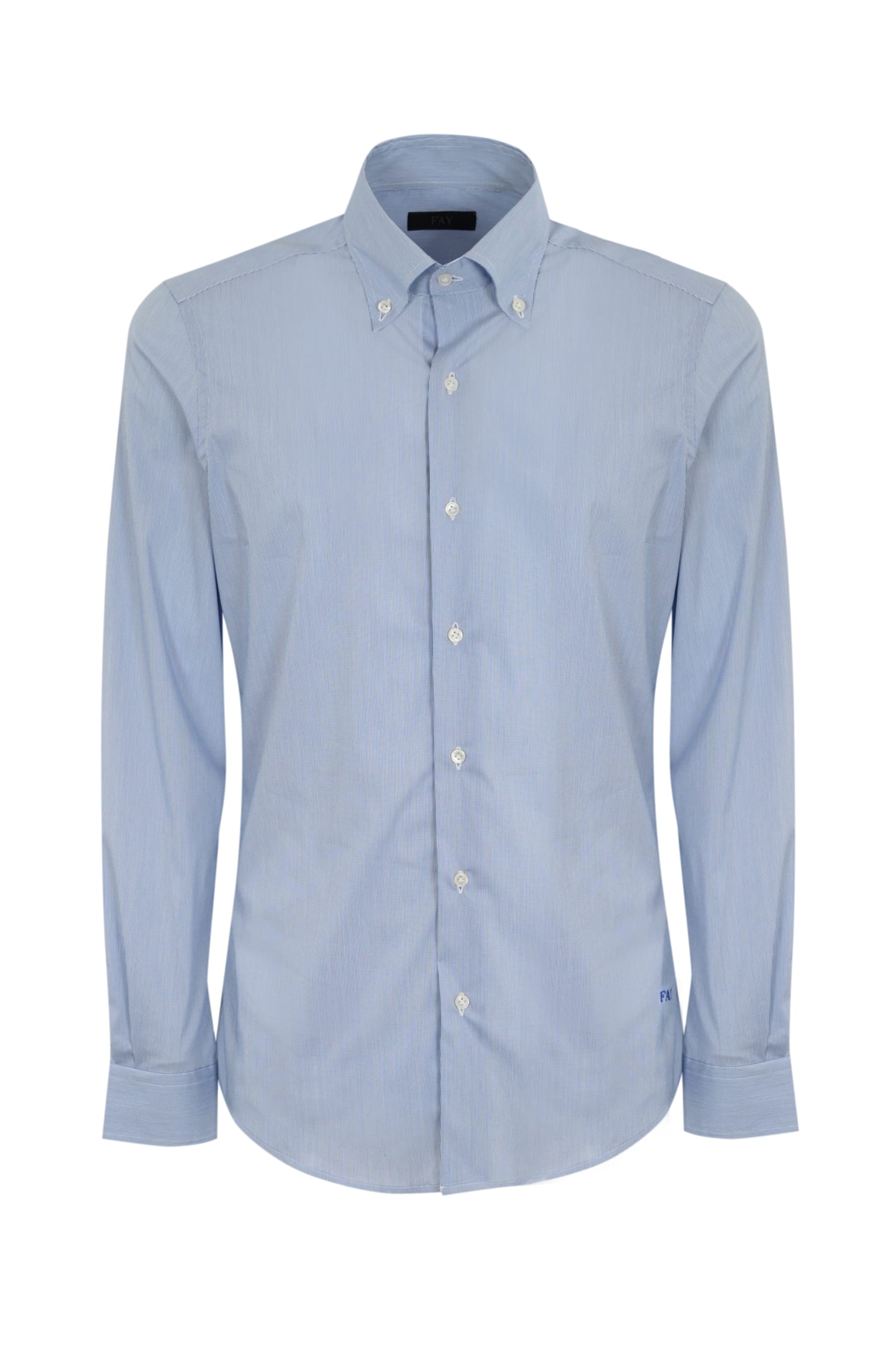 Basic Shirt In Cotton Blend Light Blue