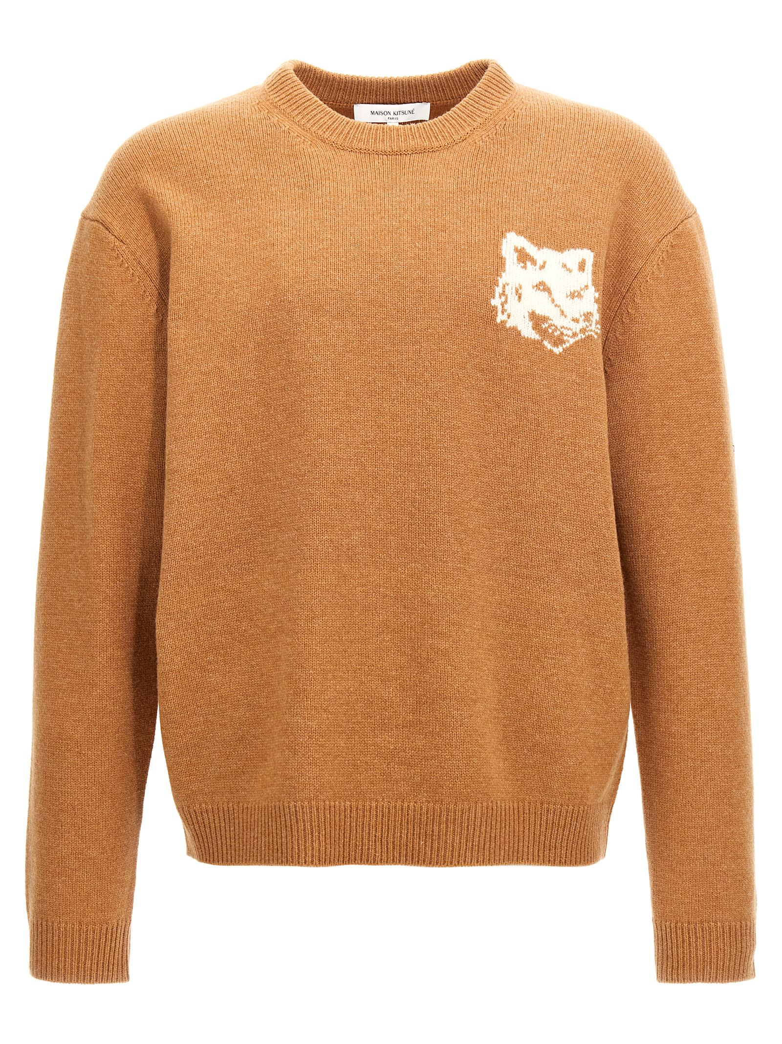 Shop Maison Kitsuné Fox Head Sweater In Brown