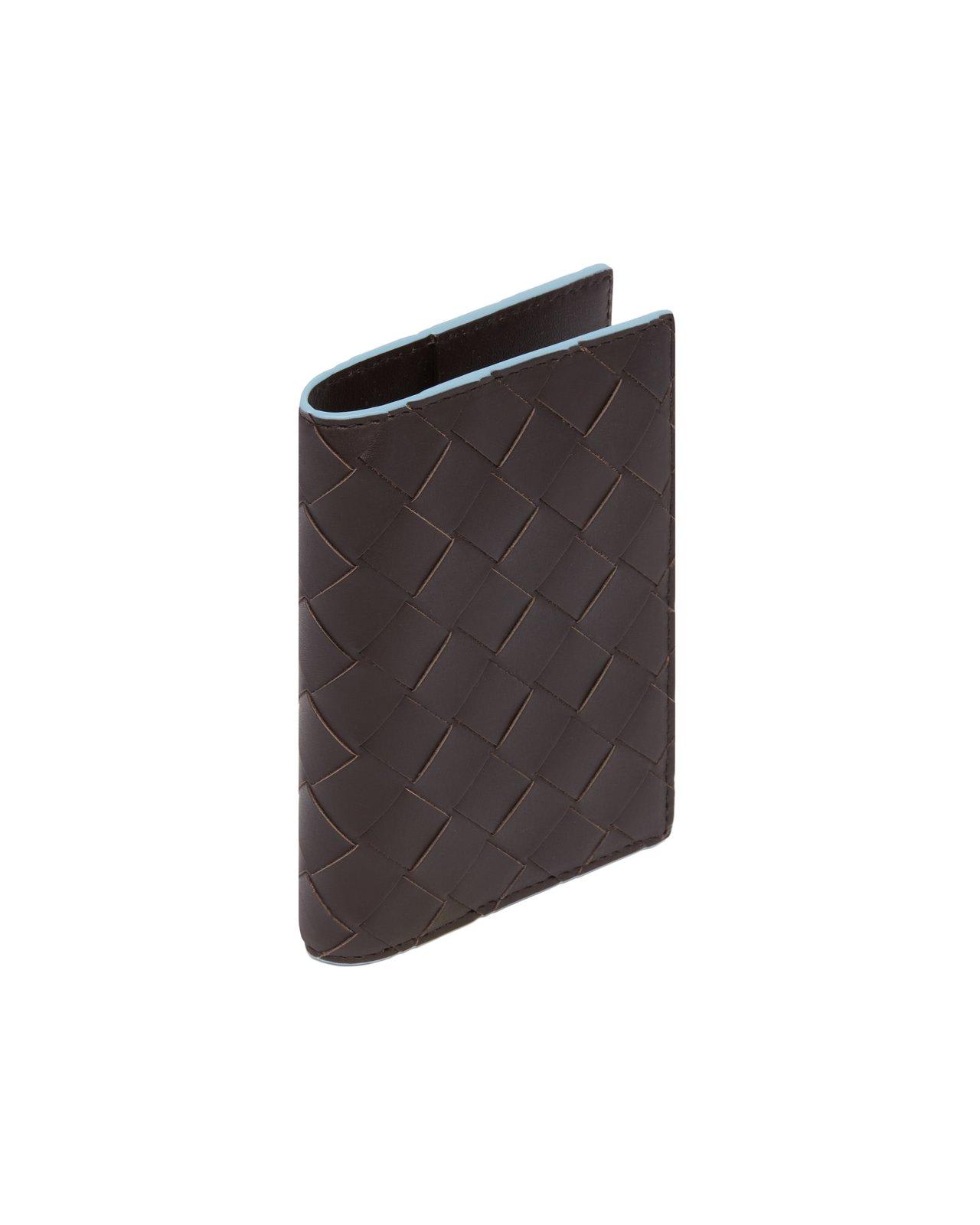 Shop Bottega Veneta Intrecciato Passport Case In Brown