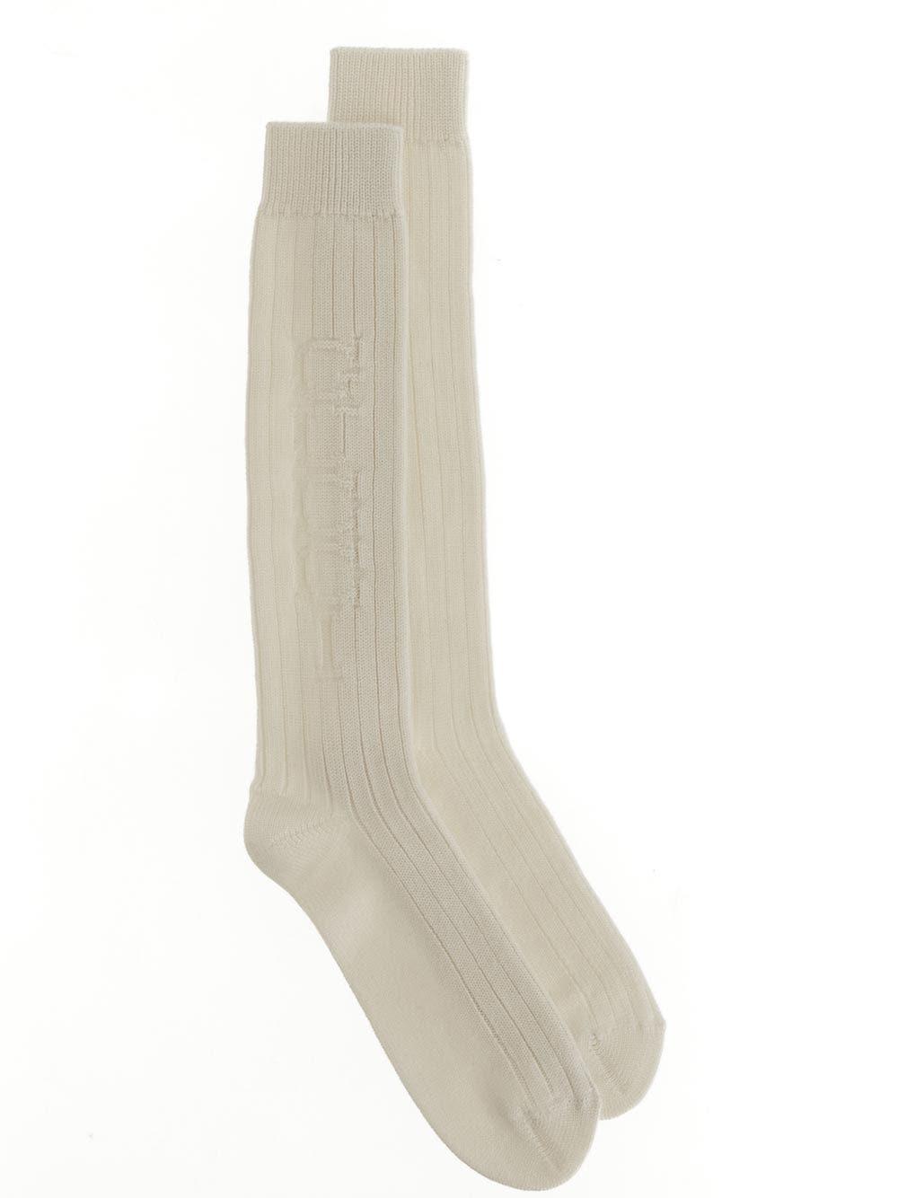 Gucci Ivory Socks In White