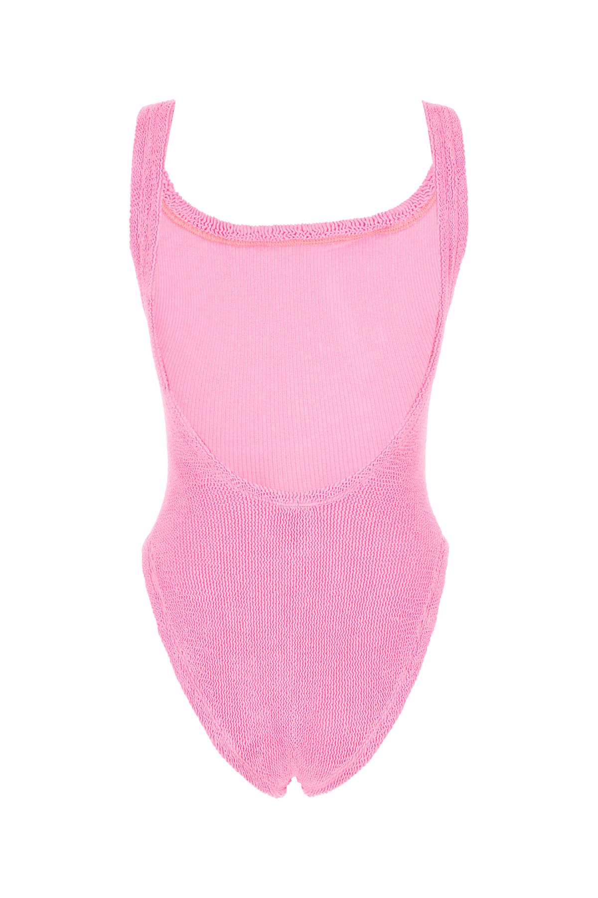 Hunza G Fluo Pink Stretch Nylon Swimsuit In Pink