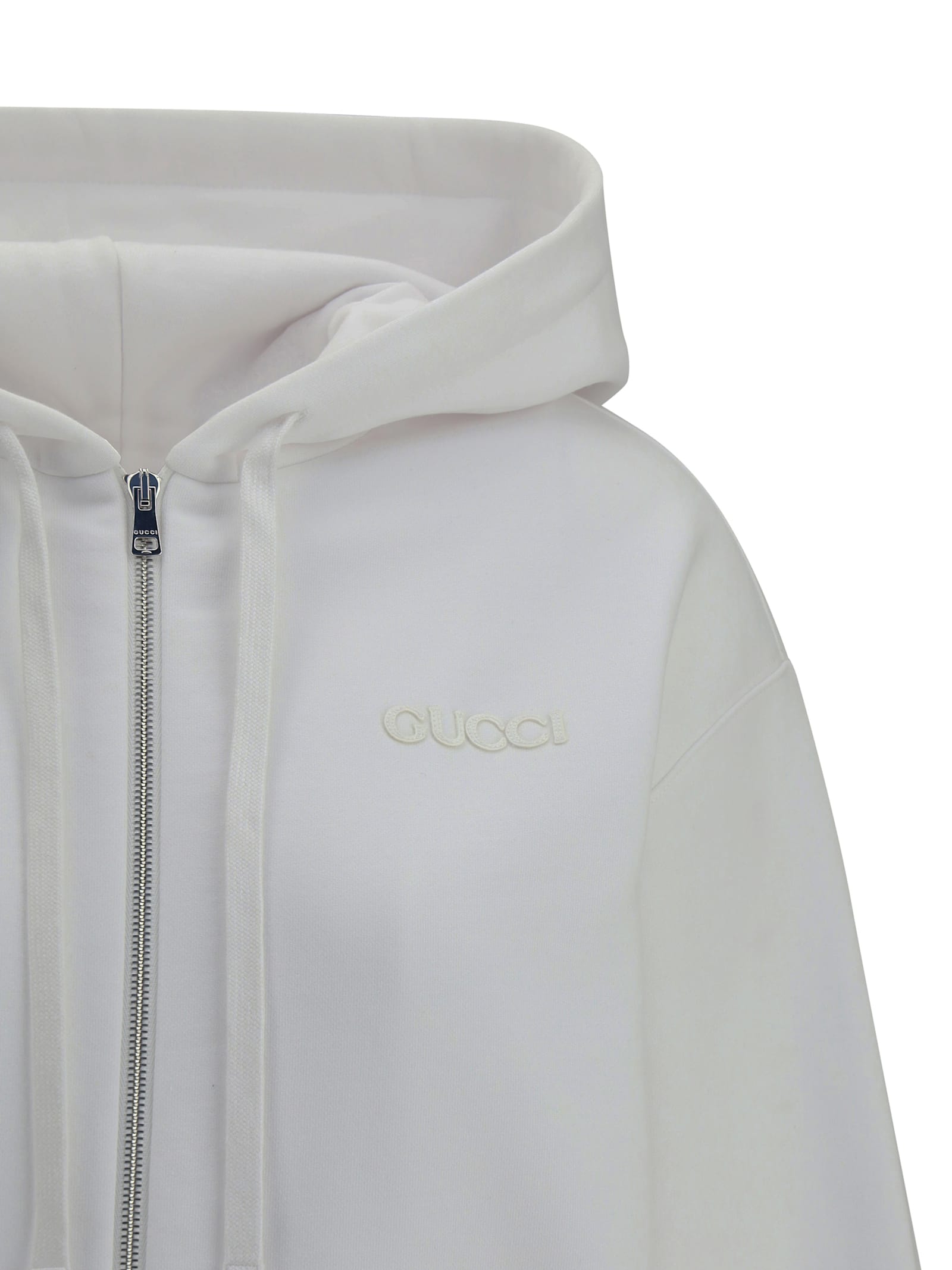 Gucci Zip Hoodie In White