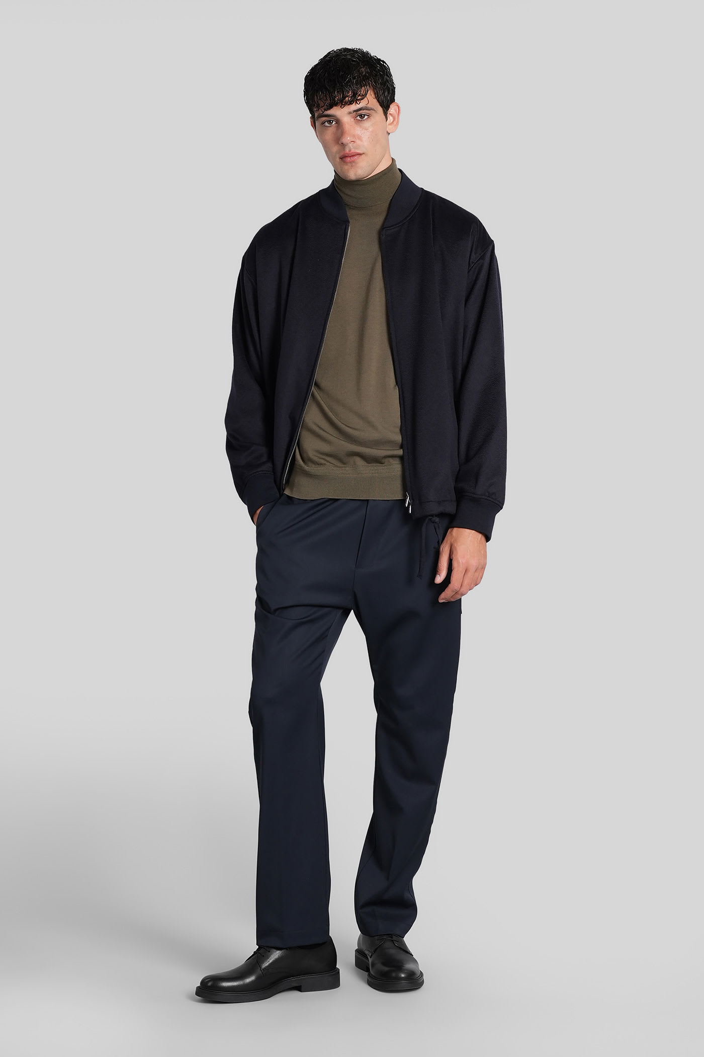 Barena Venezia Giare Bomber Jacket In Blue Wool In Blue