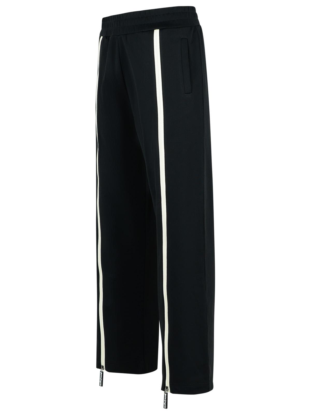 Palm Angels Track Black Polyester Blend Pants In Black
