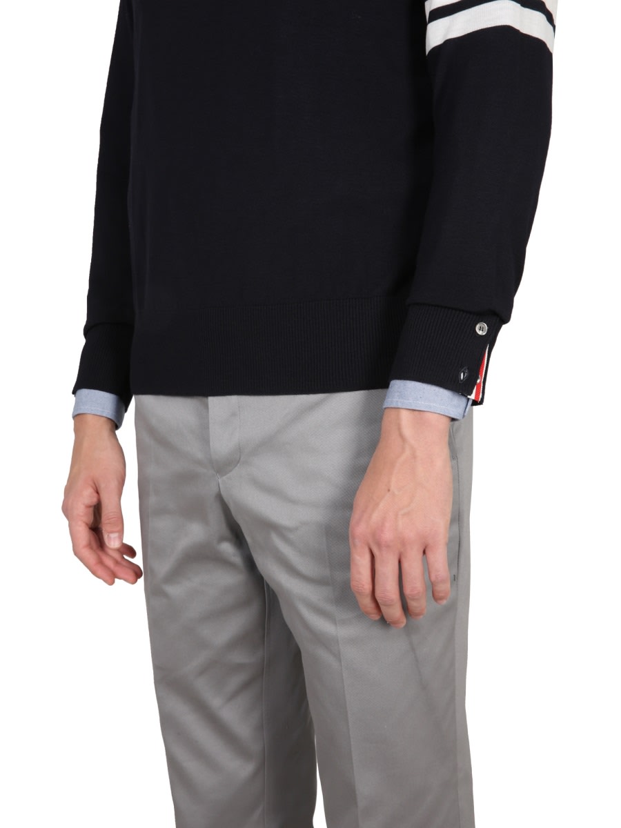 Shop Thom Browne Maglia 4bar Stripe In Blue