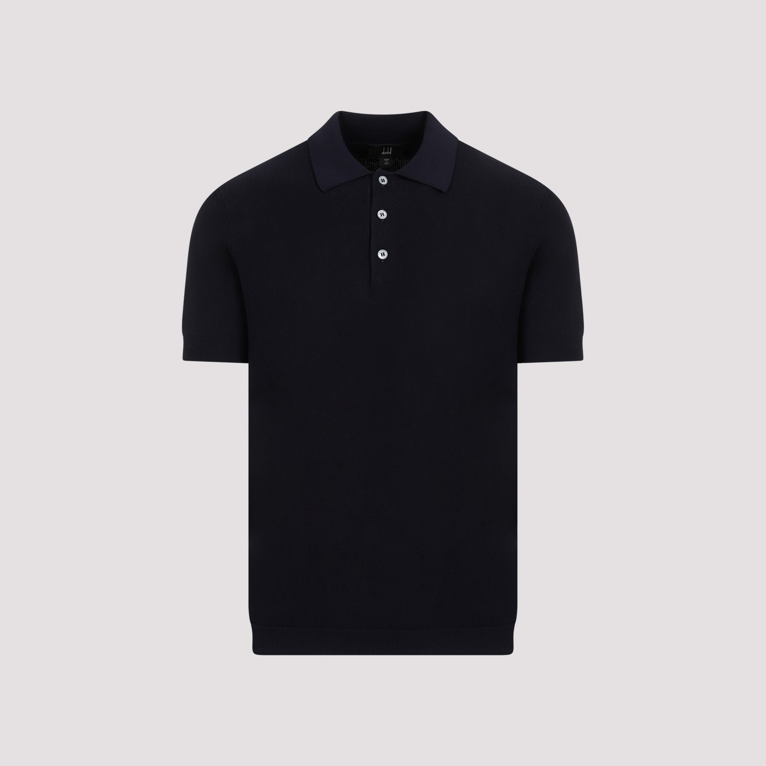 Shop Dunhill Textured Cotton Polo In Ink