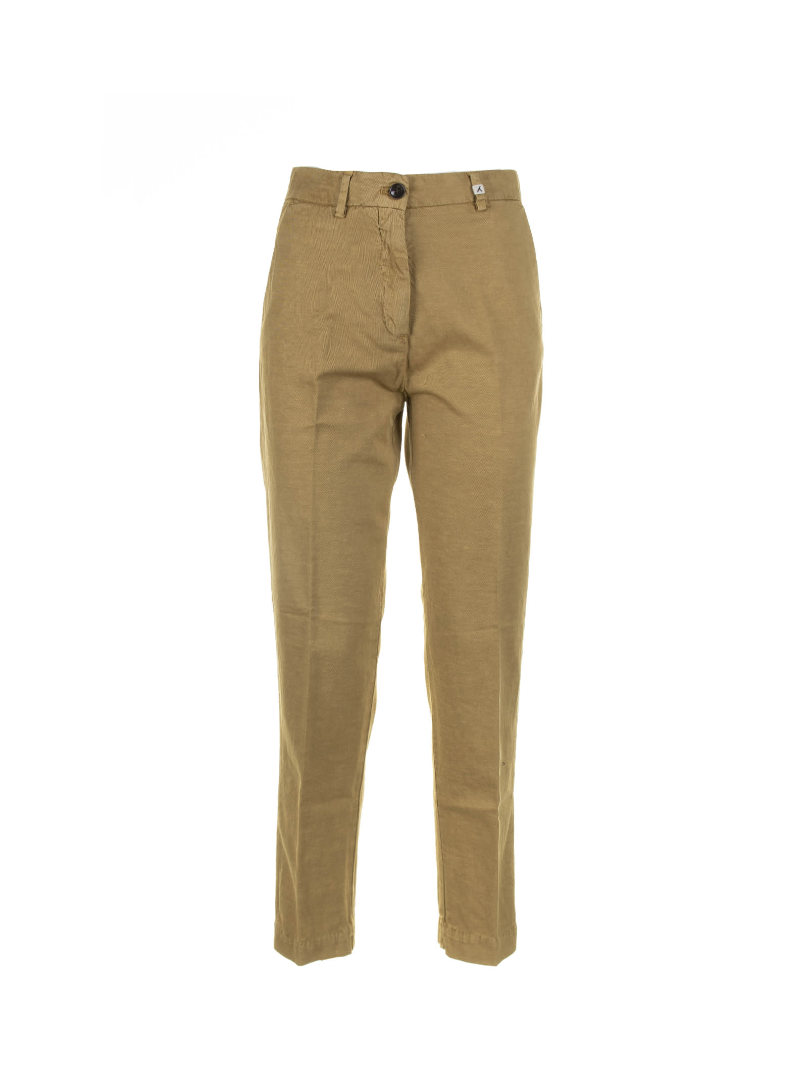 Shop Myths Khaki High-waisted Trousers In Kaky
