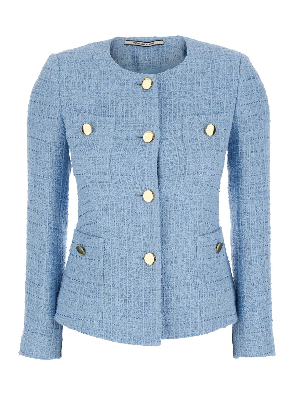 Tagliatore 'beverly' Light-blue Jacket With Metal Buttons In Light Blue