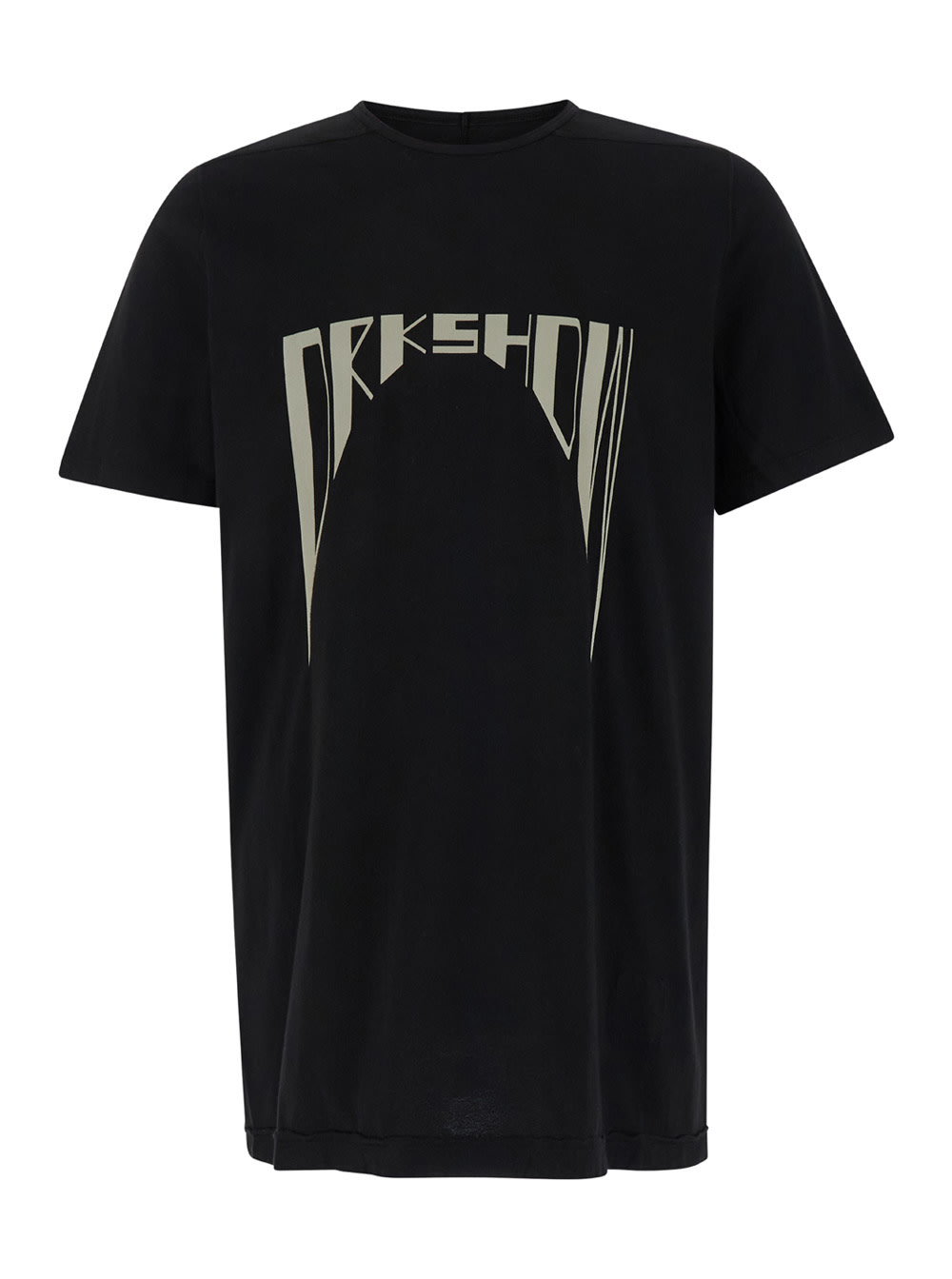 Shop Drkshdw Black Crewneck T-shirt With Logo Print On The Front In Cotton Man