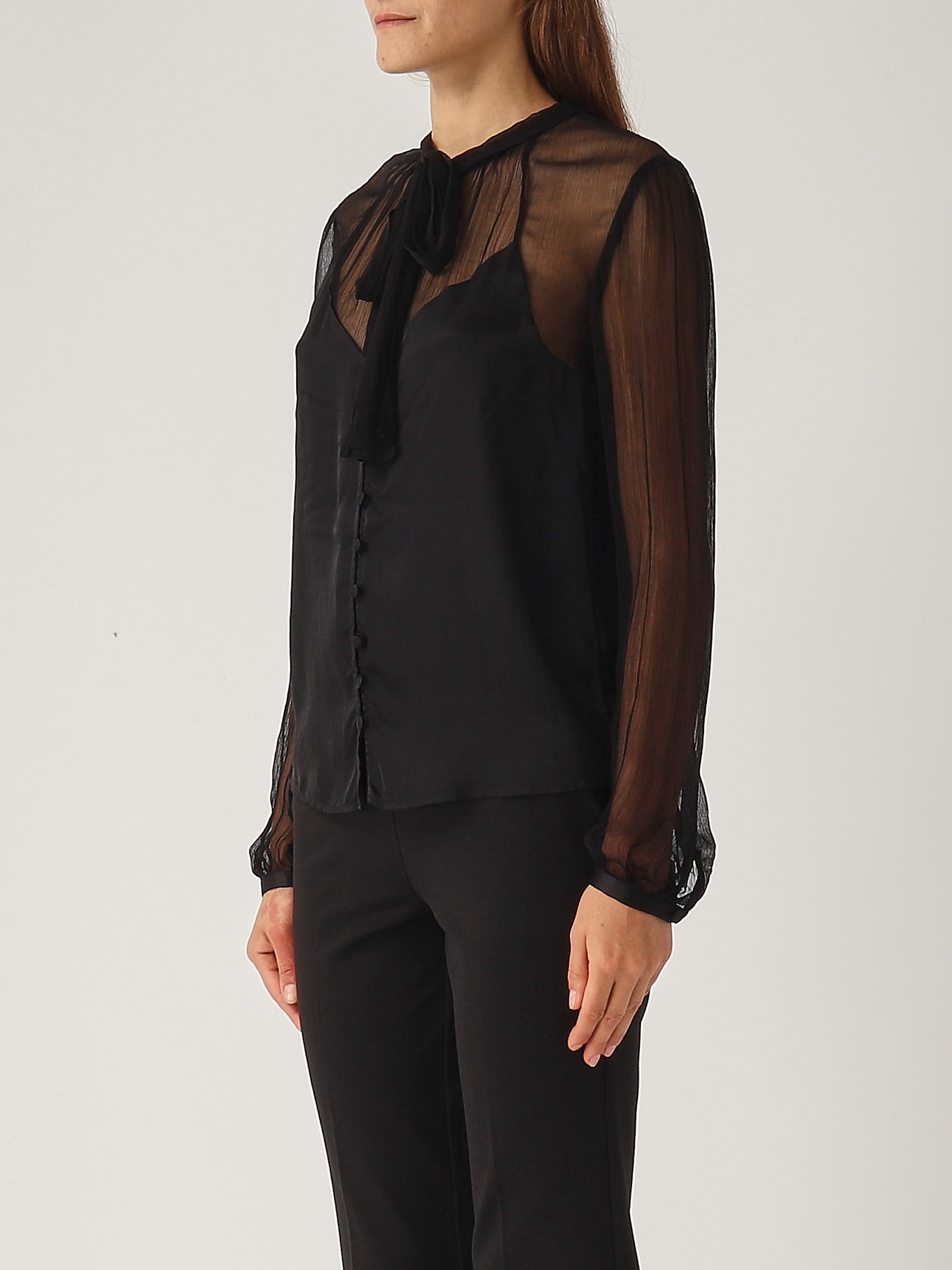 Shop Twinset Viscose Top-wear In Nero