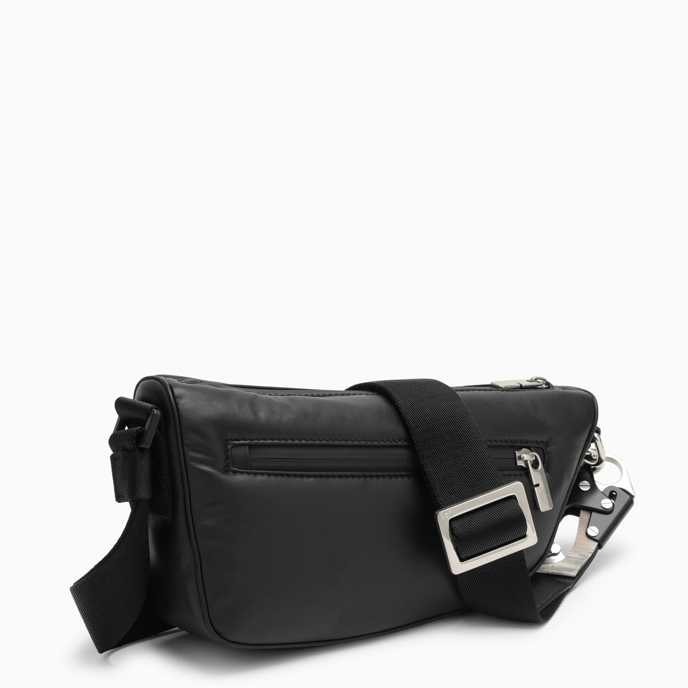 Shop Burberry Shield Black Leather Shoulder Bag