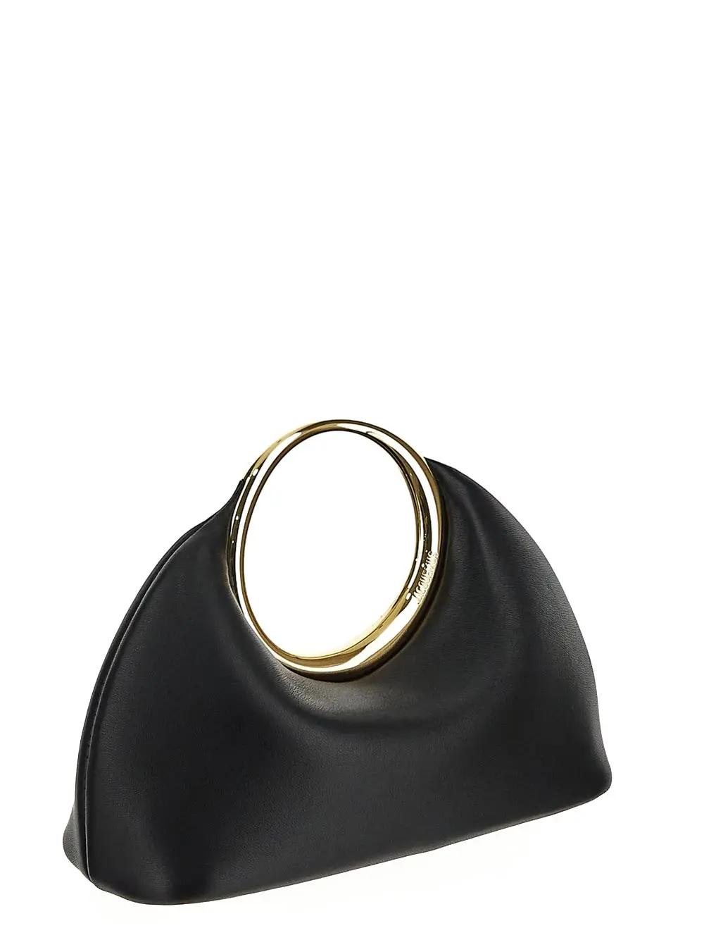 Jacquemus Small Calino Leather Top Handle Bag In Black