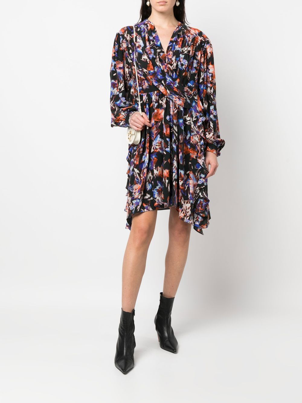 Iro Short Wrap Dress In Black