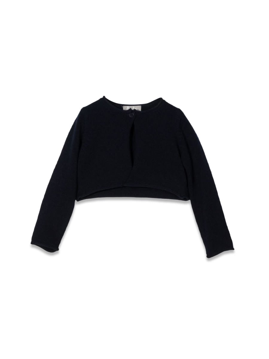 Il Gufo Toddler Girl Cardigan Navy Blue Size 6 Virgin Wool In Blue