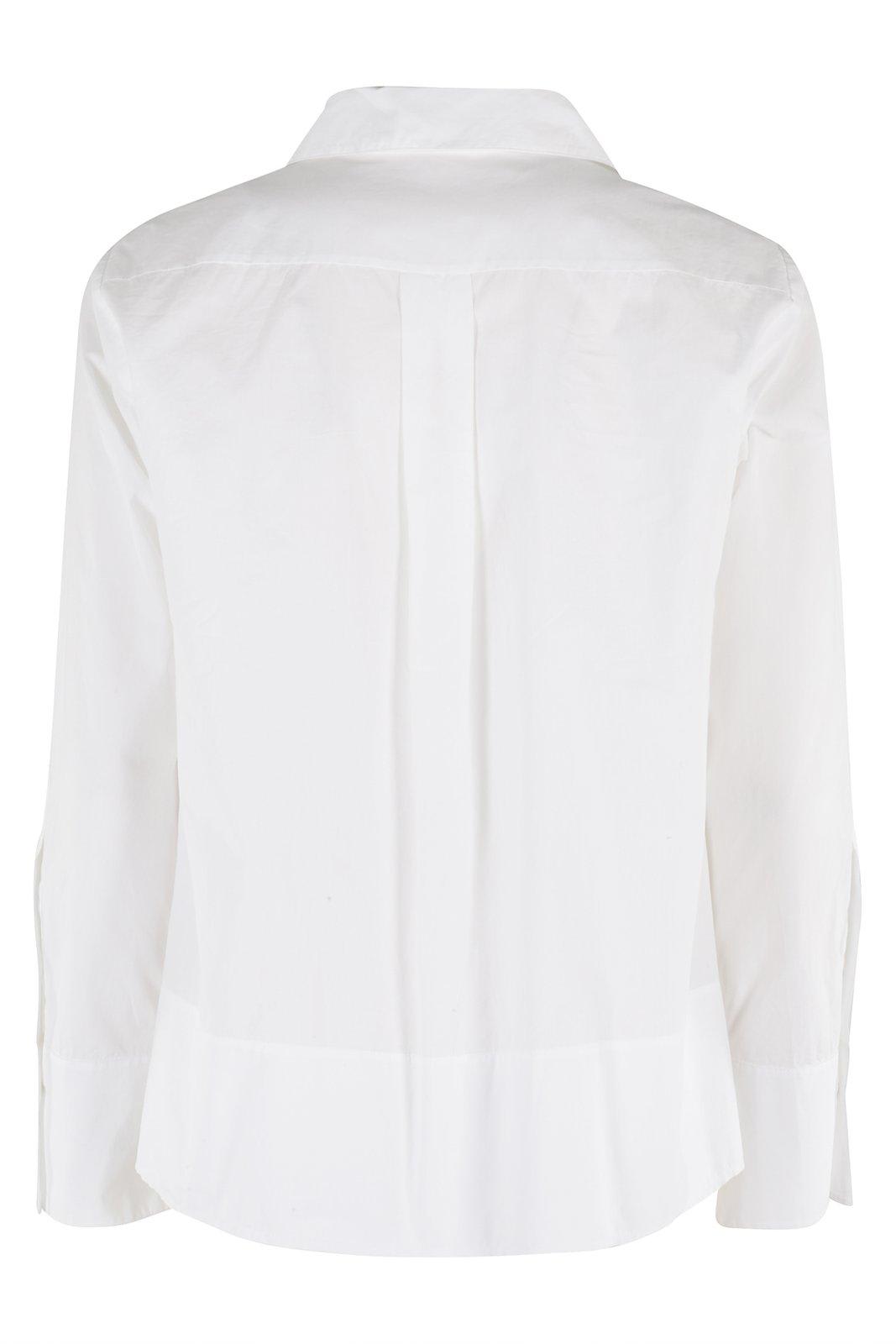 Seventy Classic V-neck White Shirt With Buttoned Cuffs In White