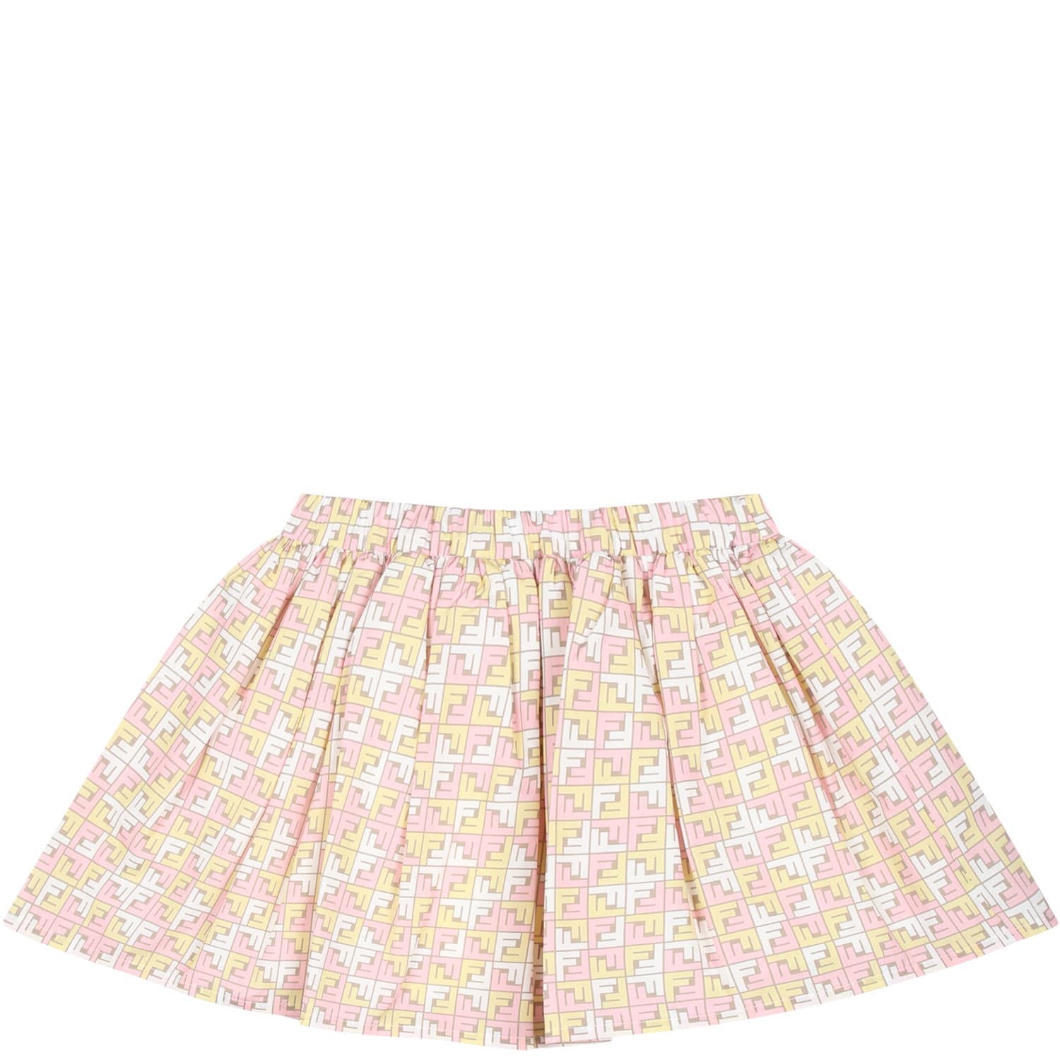 Shop Fendi Ivory Skirt For Baby Girl With Iconic Ff