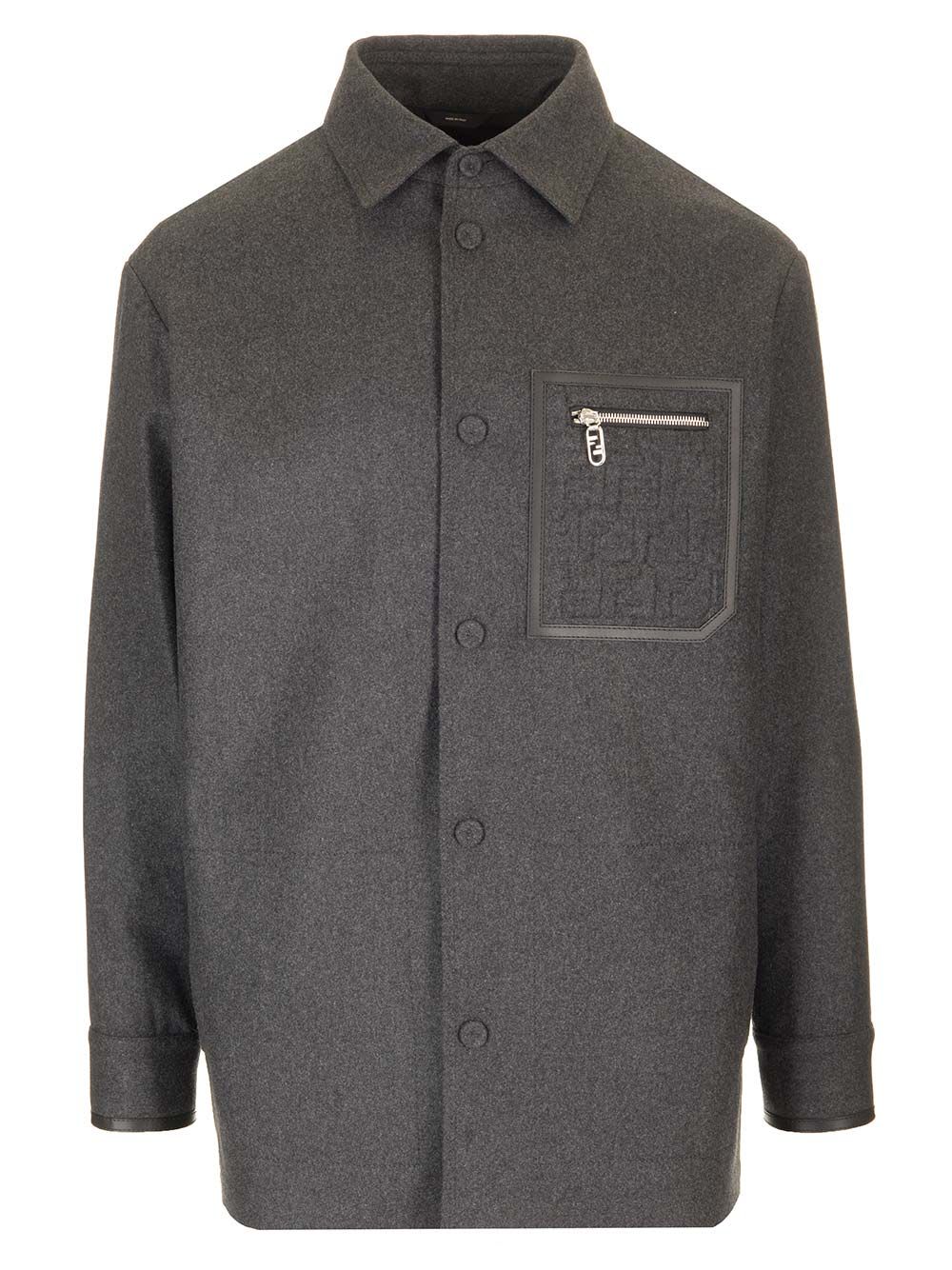 Shop Fendi Cashmere Go To Jacket In Grey