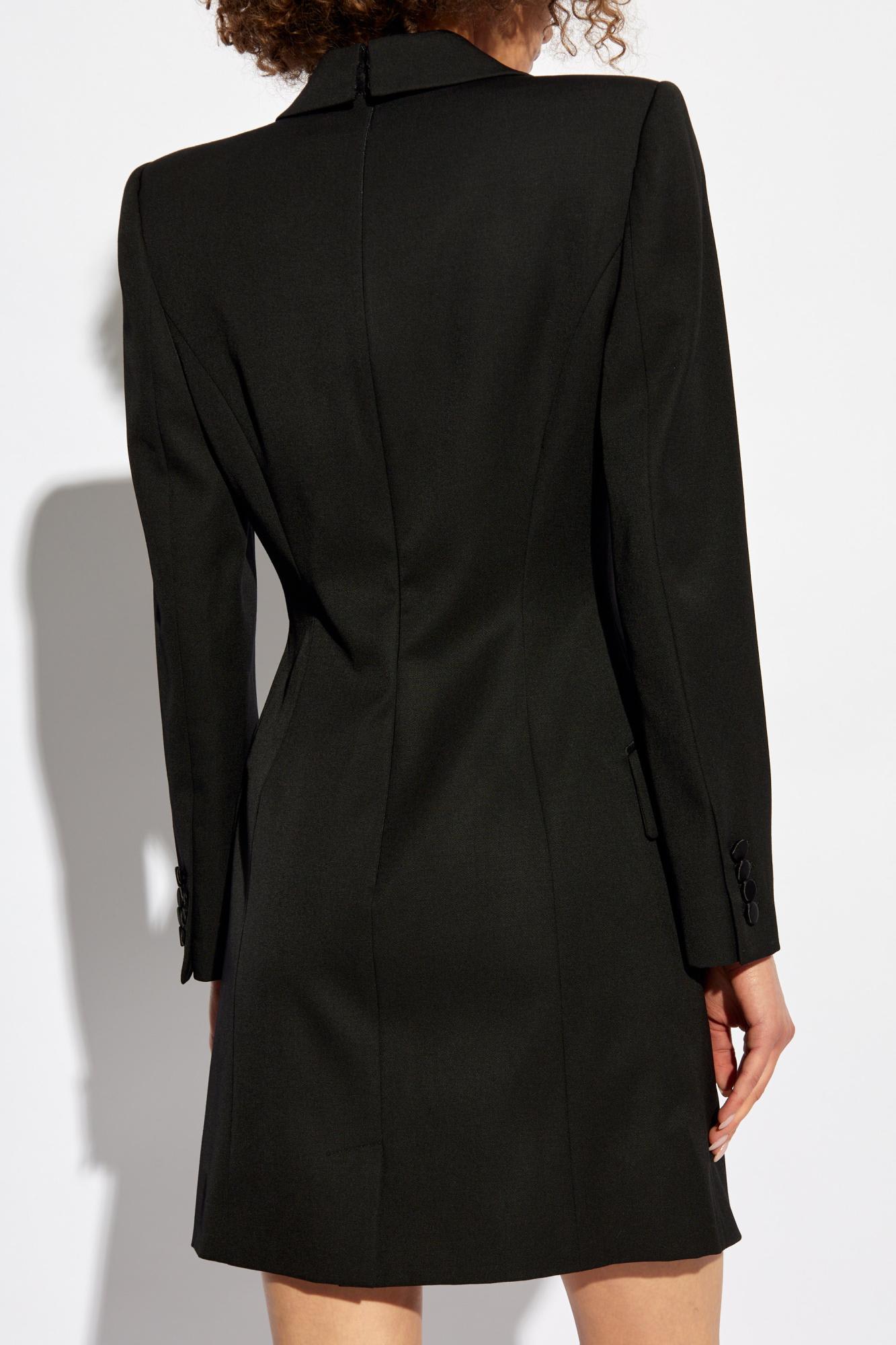 Shop Alexander Mcqueen Dress With Lapels In Black