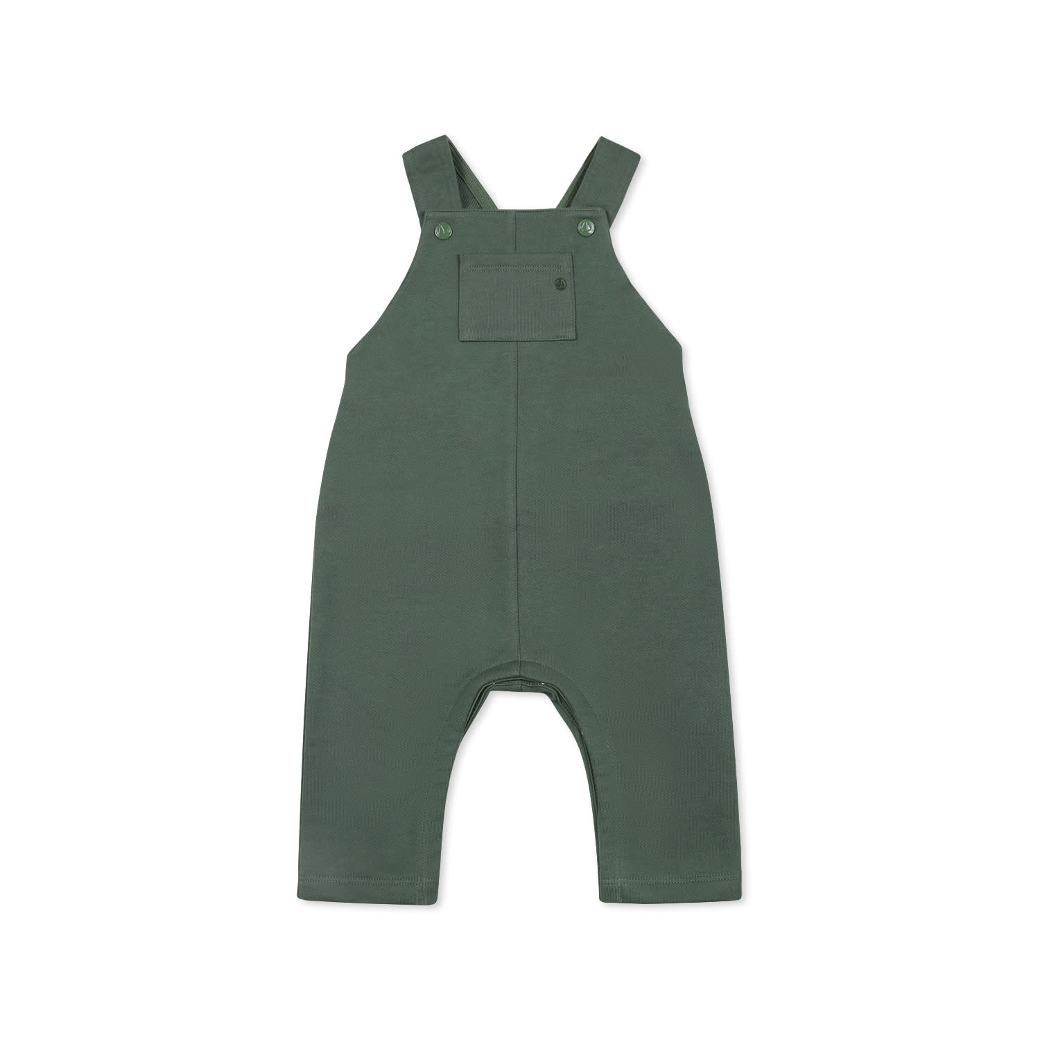 Shop Petit Bateau Green Dungarees For Baby Boy With Logo