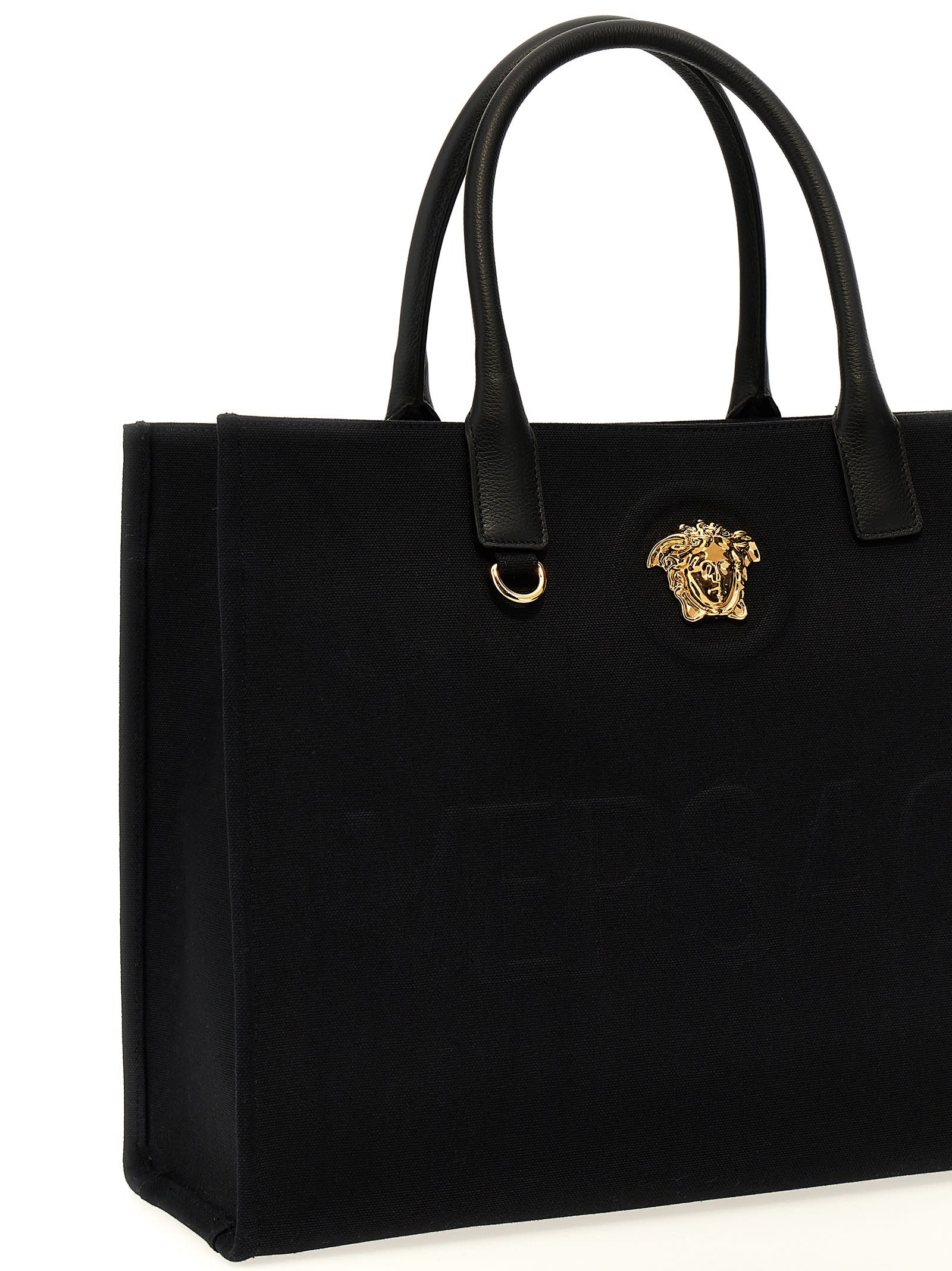 Shop Versace La Medusa Shopping Bag In Black