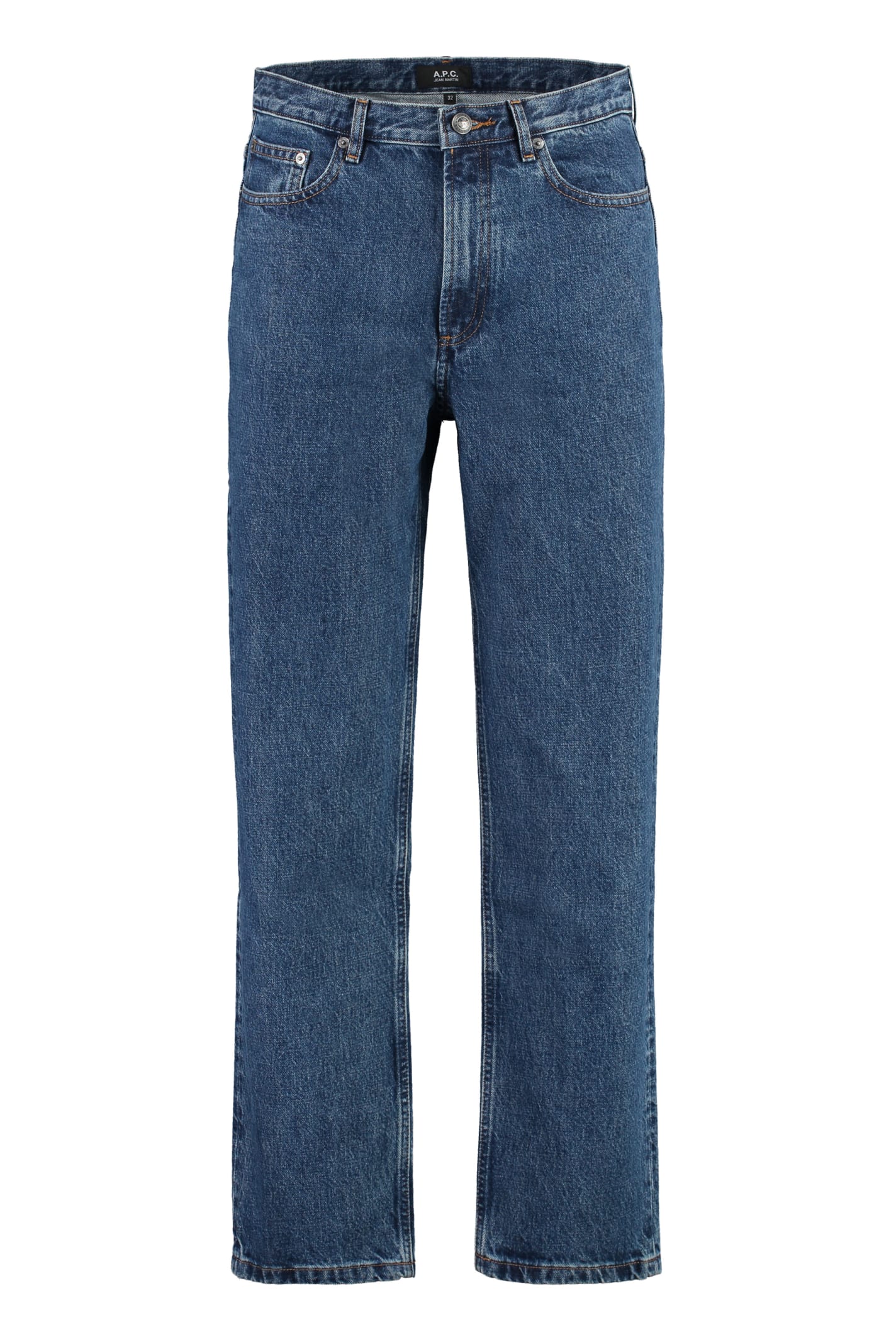 Shop Apc Martin 5-pocket Straight-leg Jeans In Denim